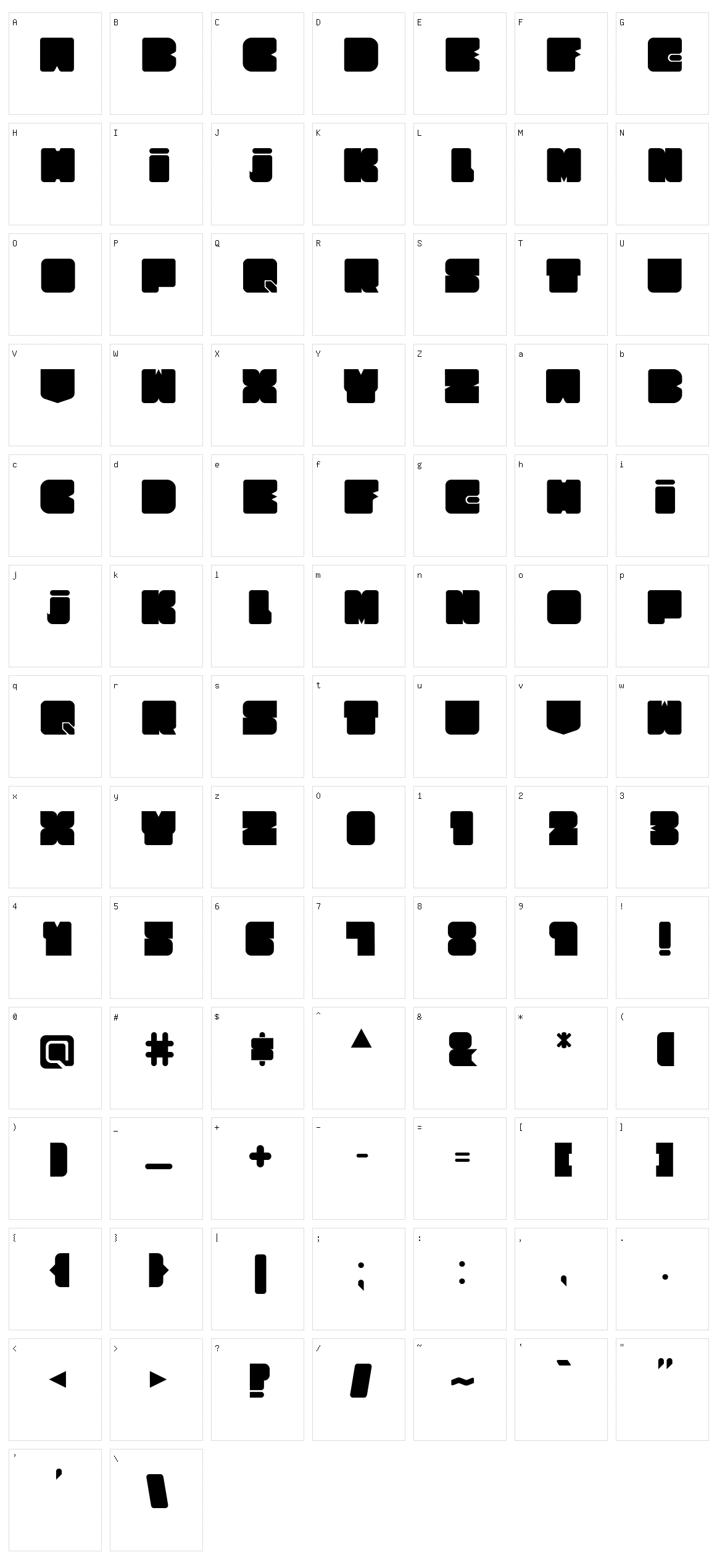 Cubesity Rounded Character Set