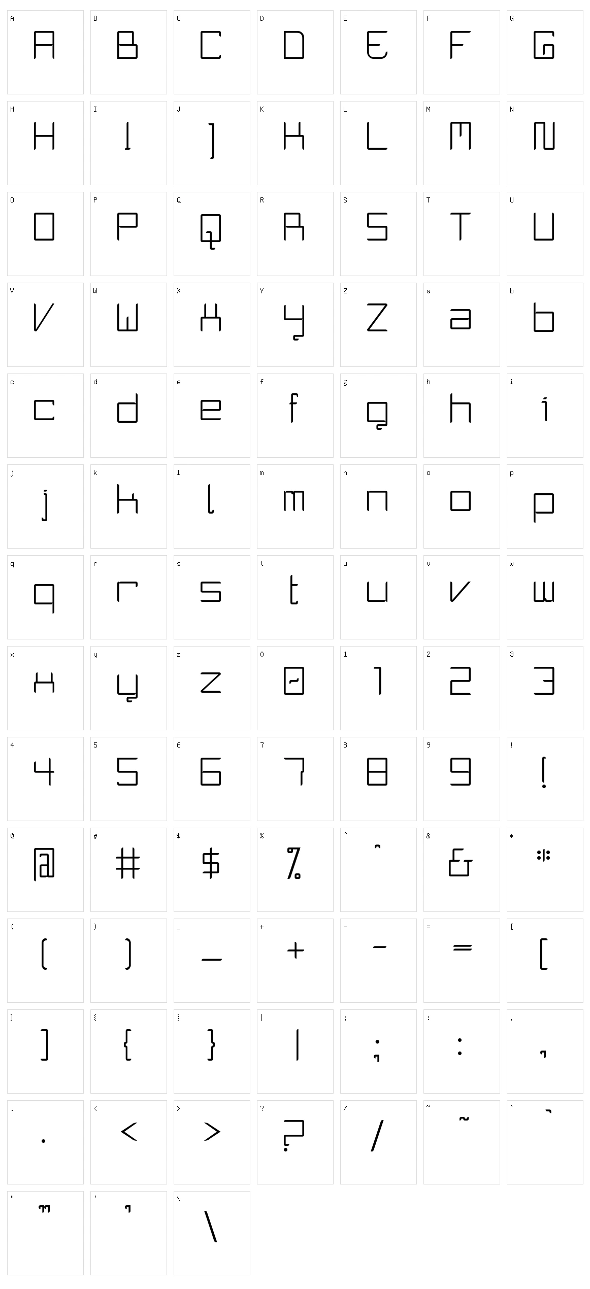 Curvature XD Character Set