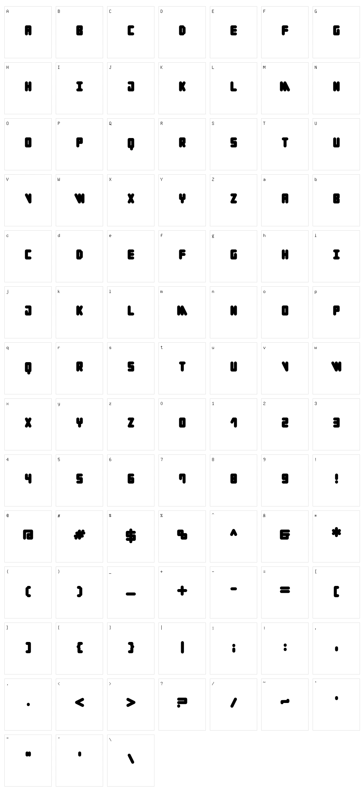 Cylinder Character Set
