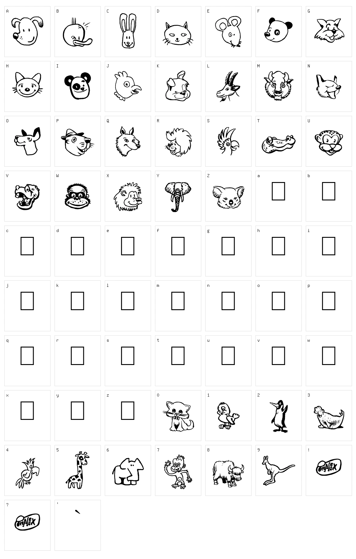 Toonimals Character Set
