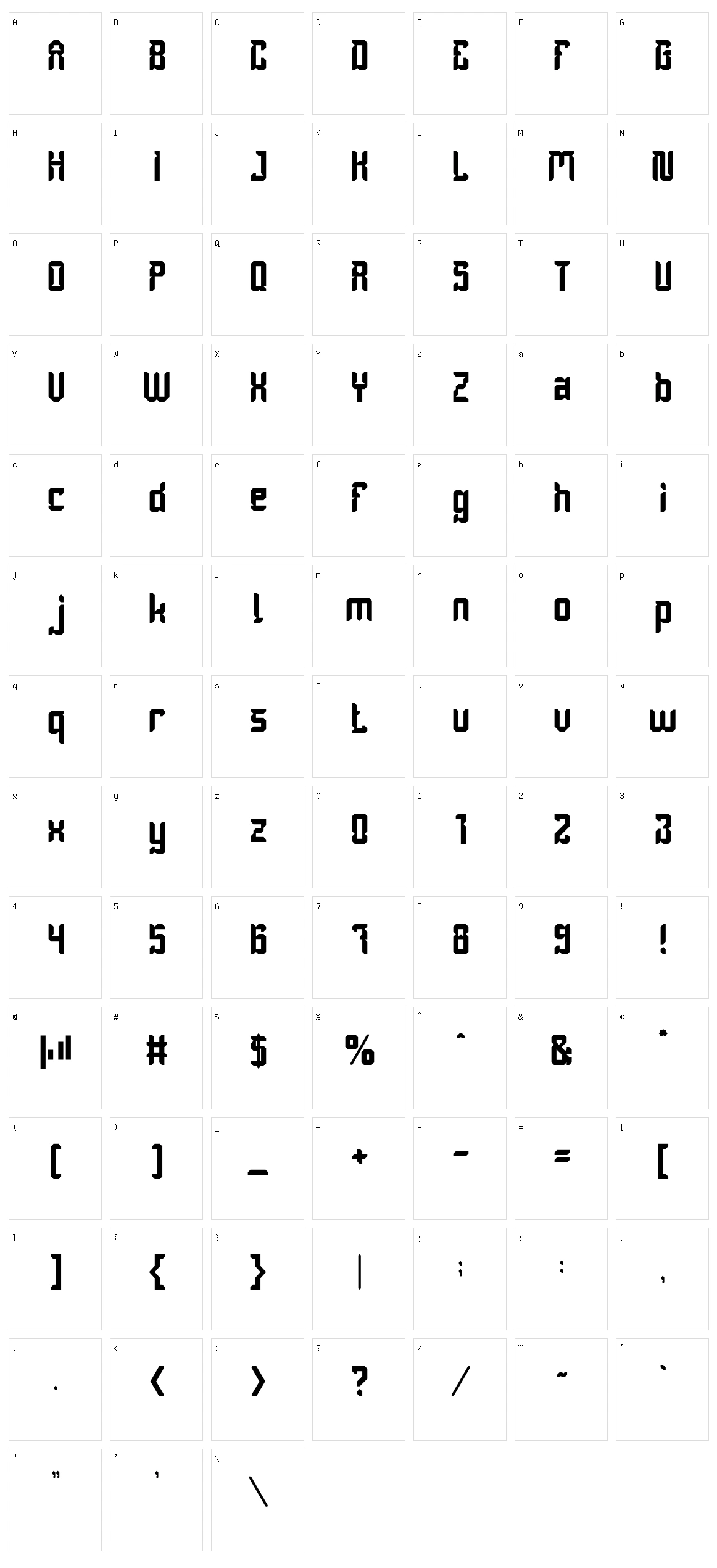 Dayak Shield Character Set
