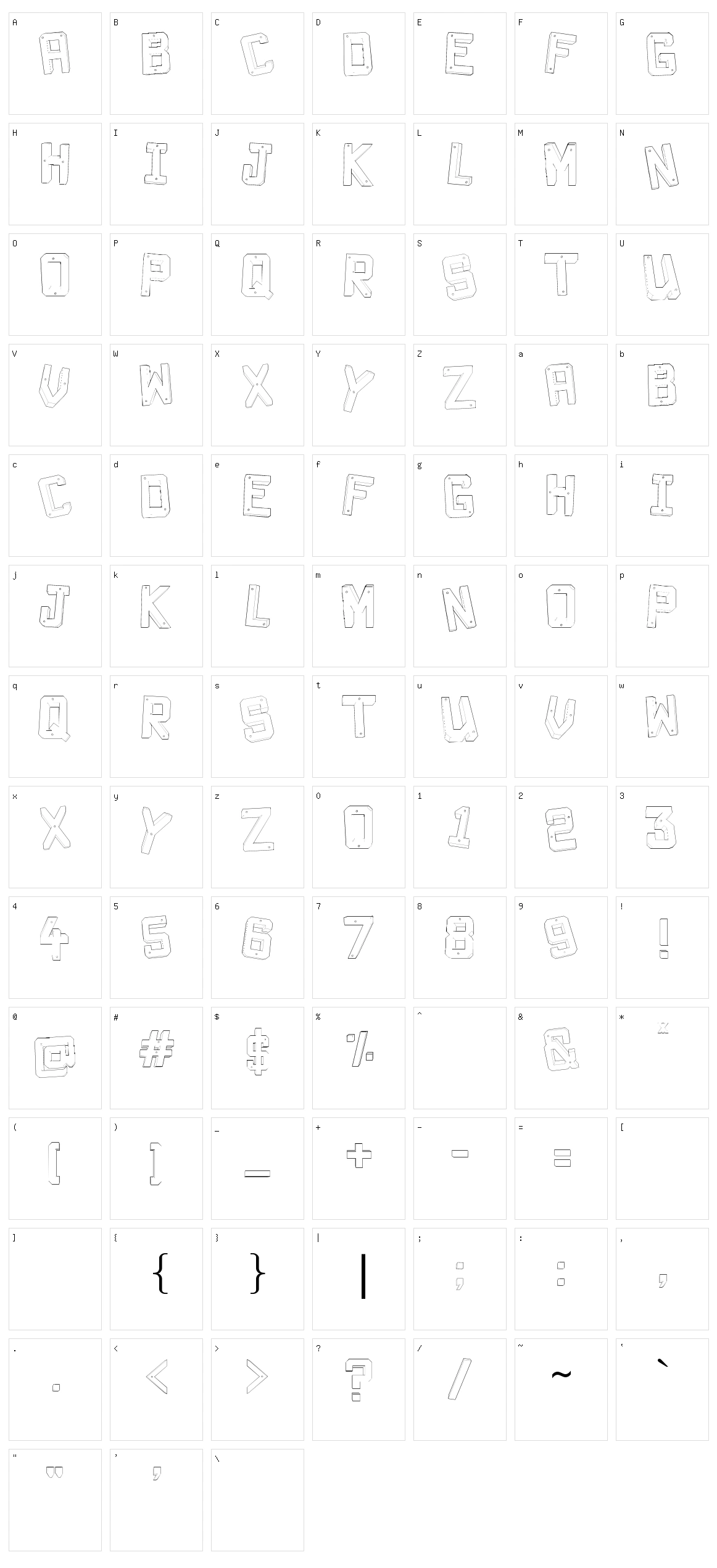 Decade 3d Character Set