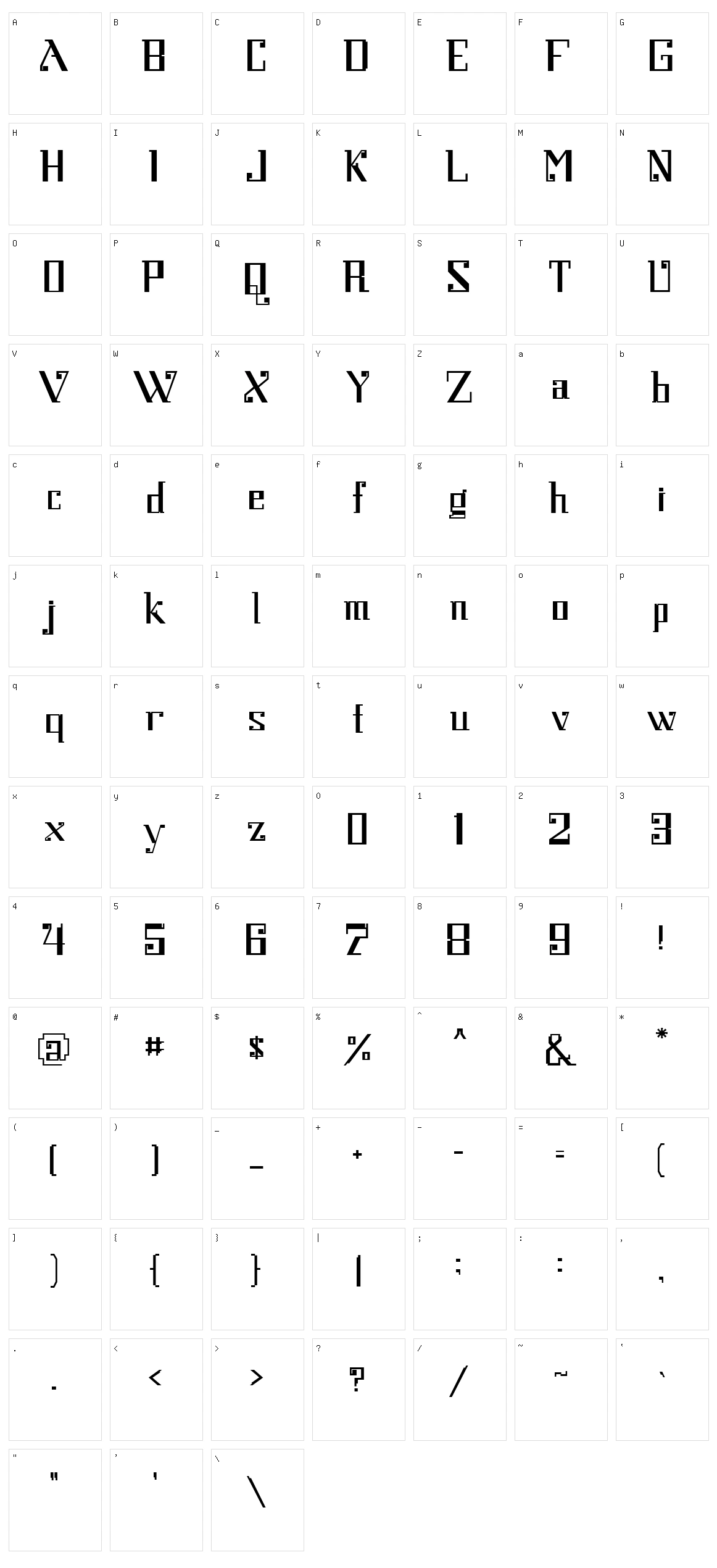 DecoTech Character Set