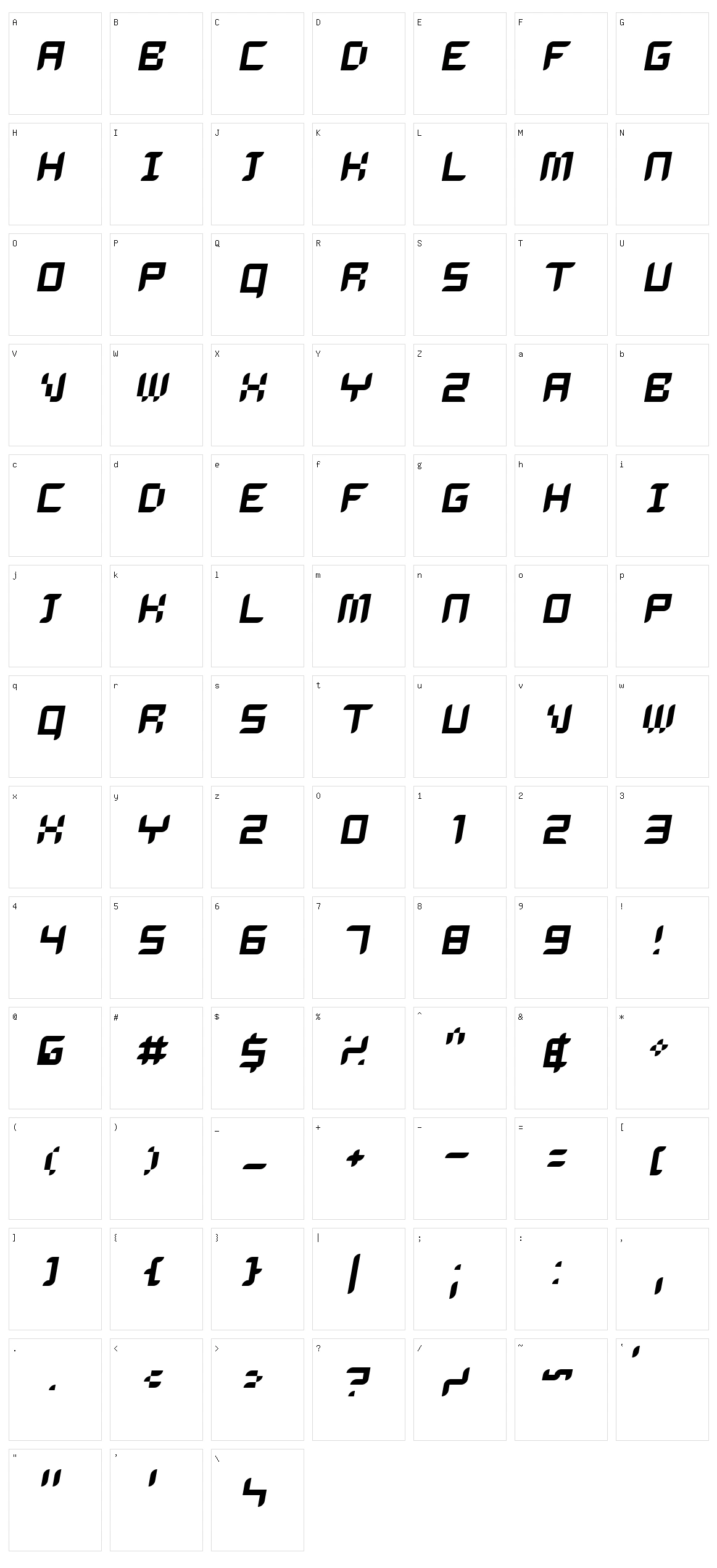 Delilah Character Set