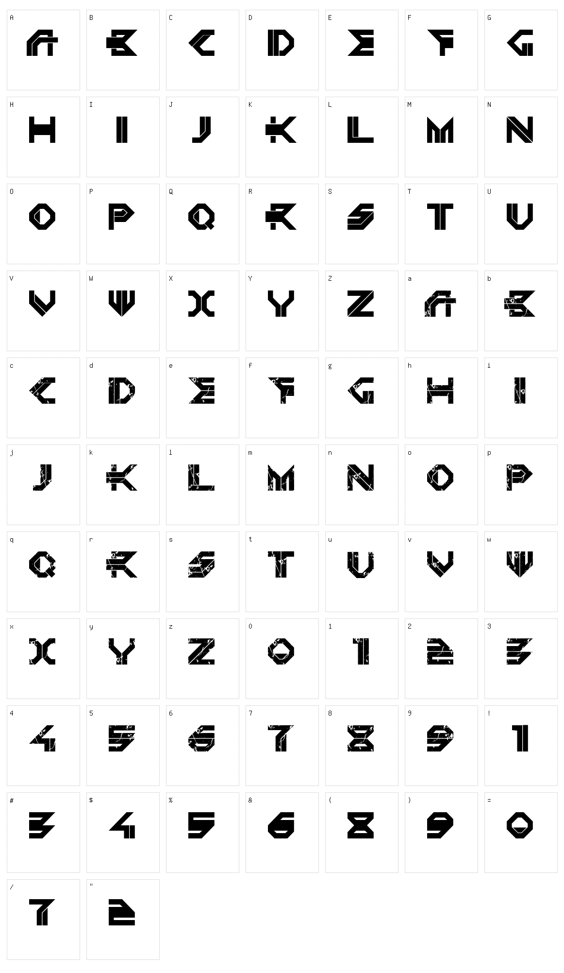 Depleted Uranium Character Set