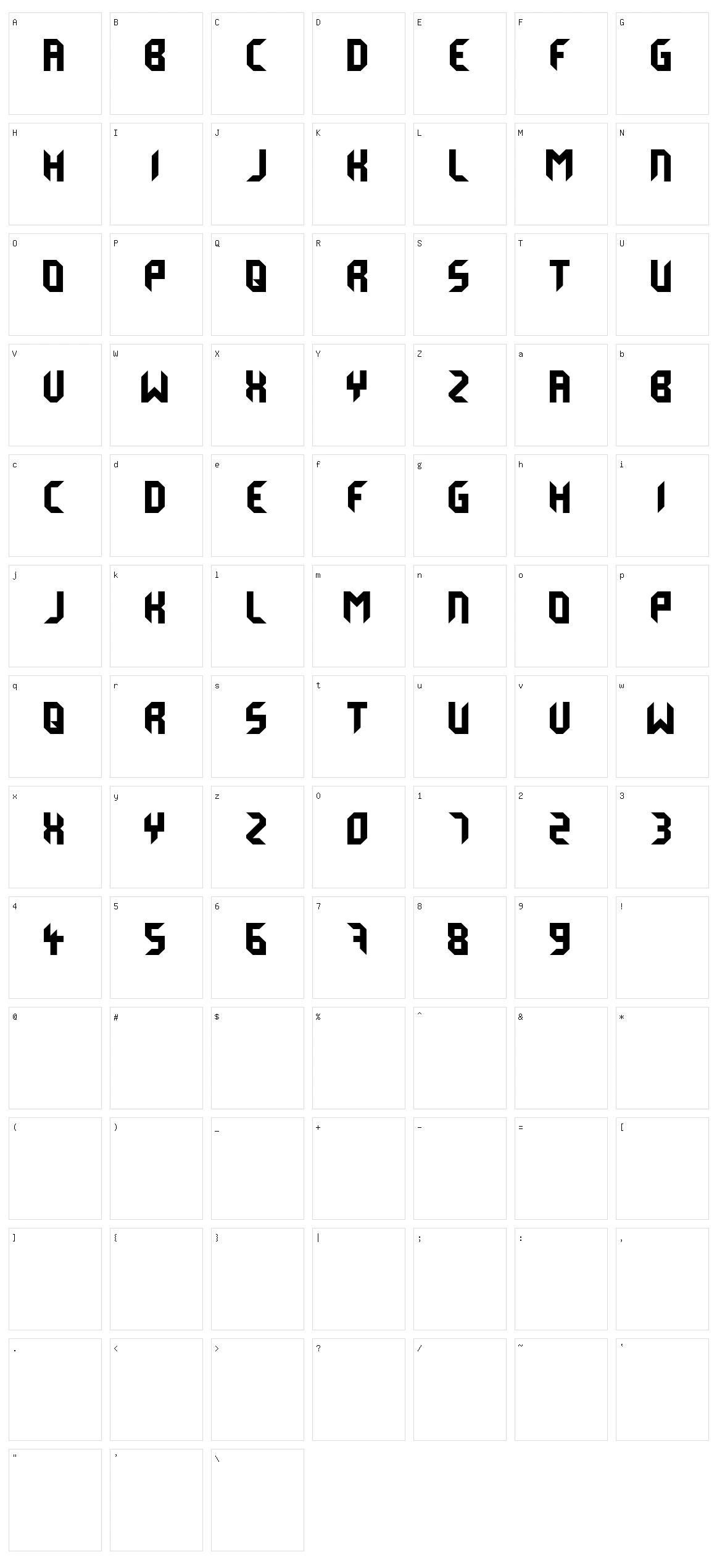 Derail Character Set