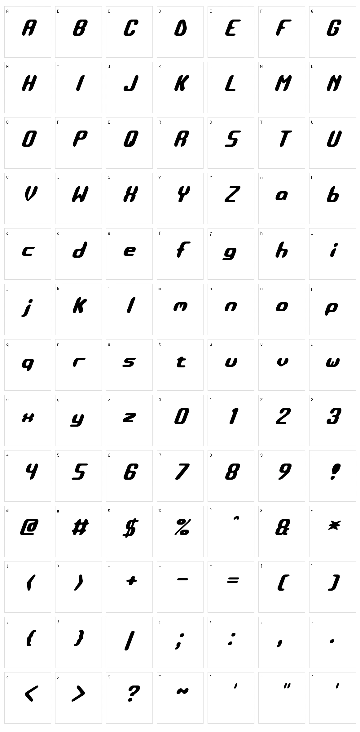 Detonate BRK Character Set