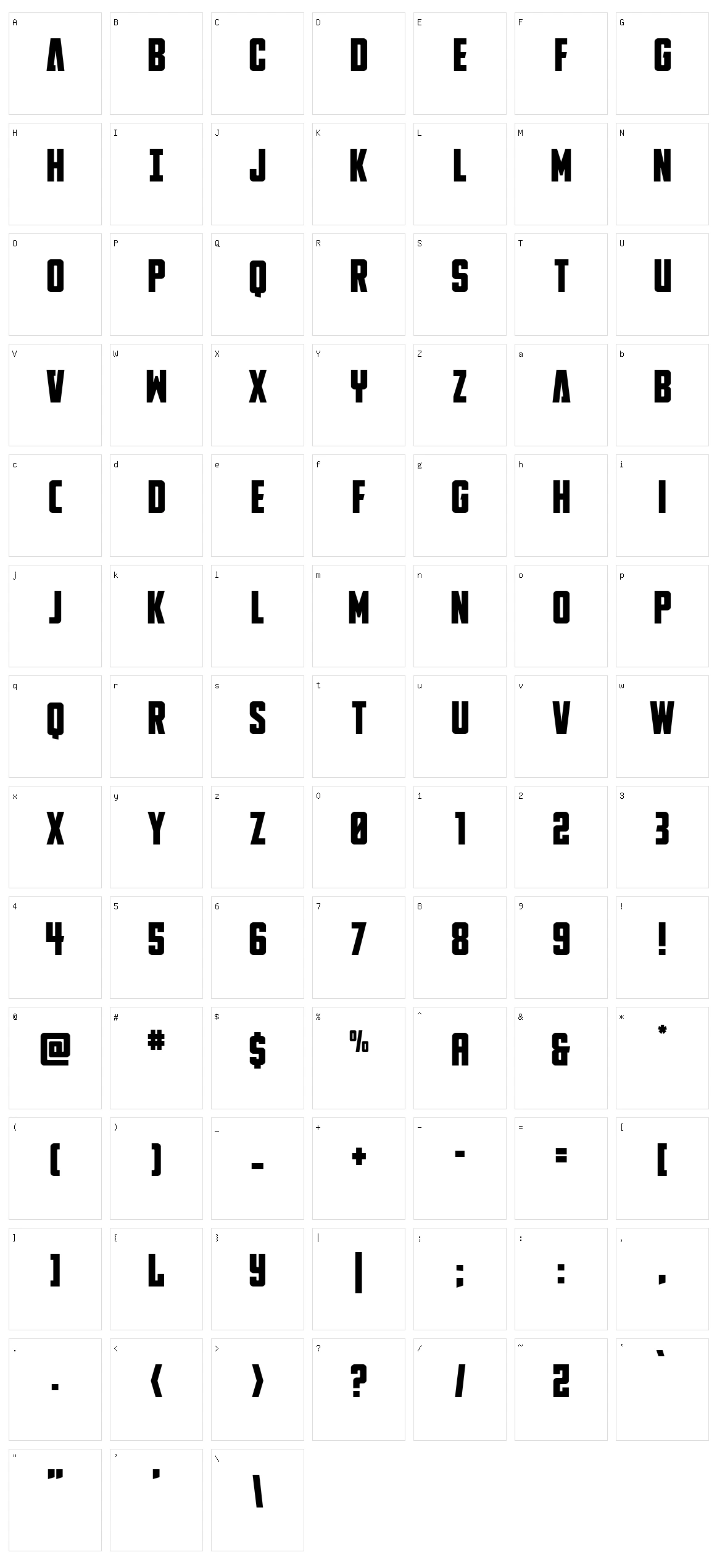 DiaClone Character Set