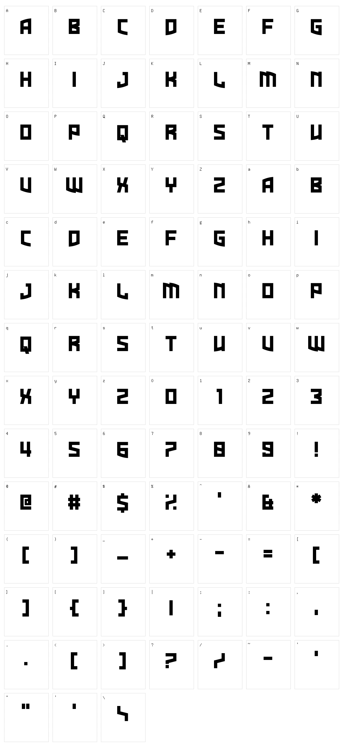 Dire Gramme Character Set