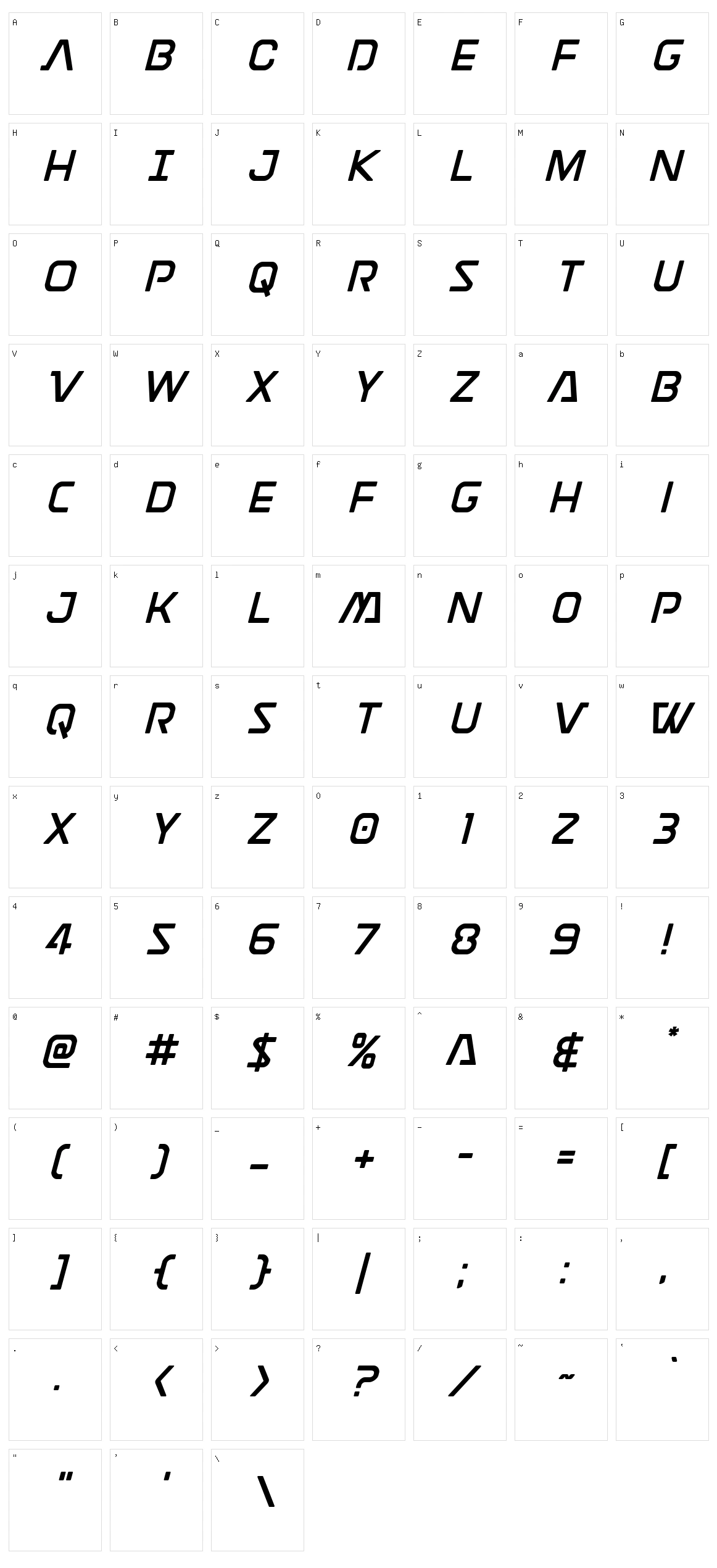 Discotechia Character Set