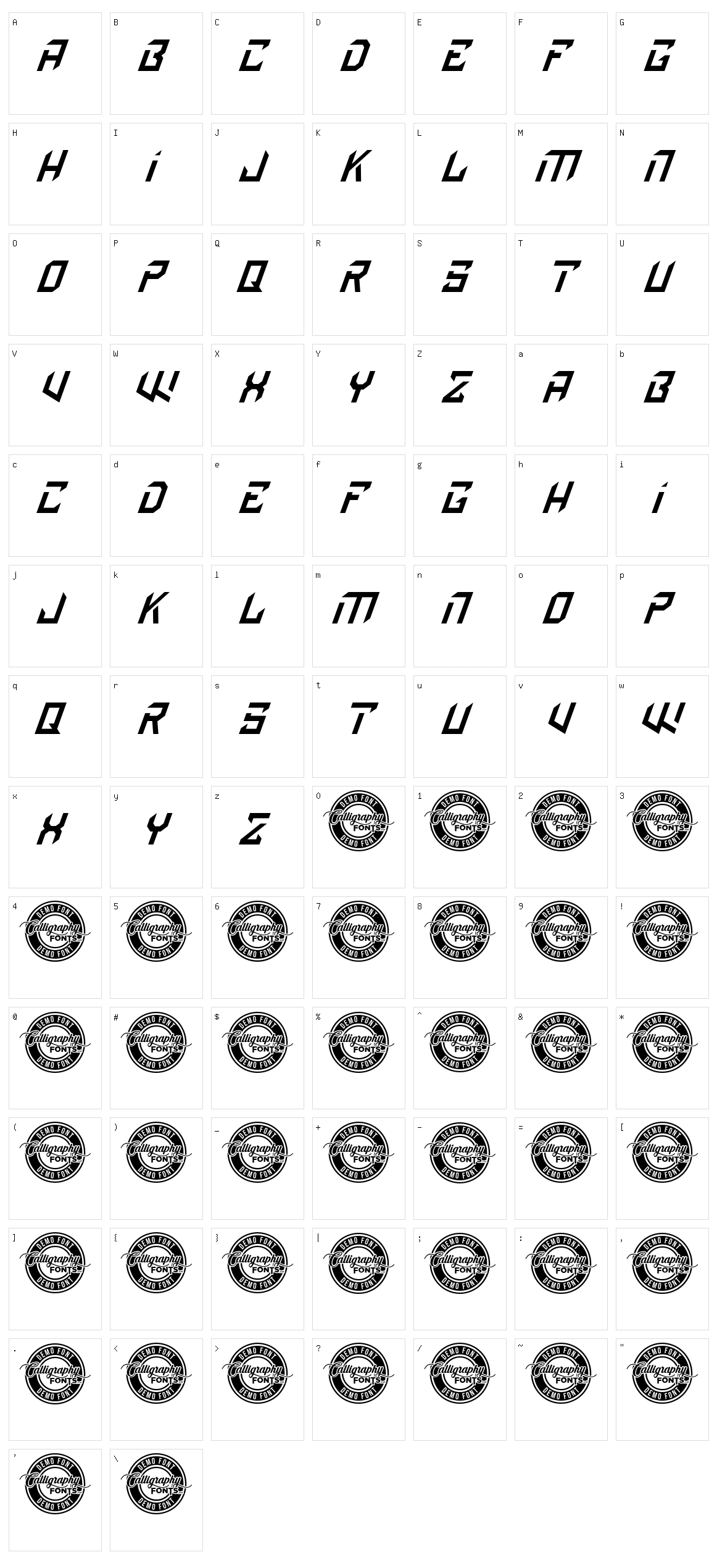 Discrown Character Set