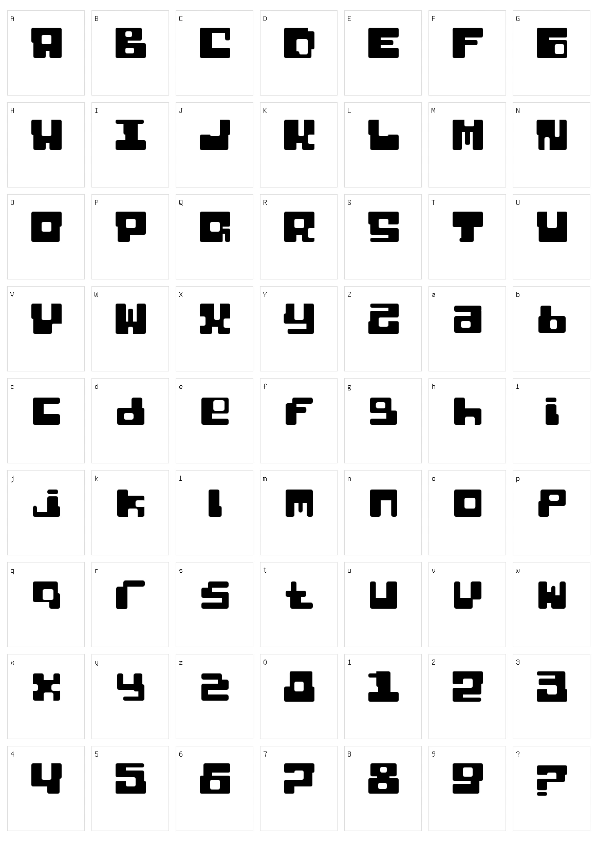 Dixietal Basic Character Set
