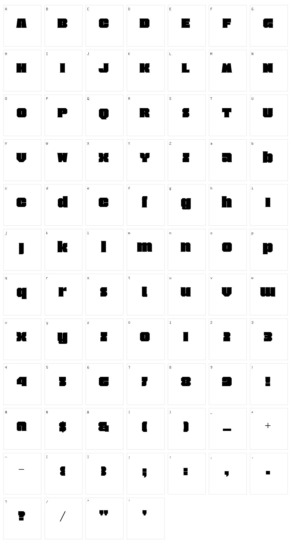 DM Yes Character Set