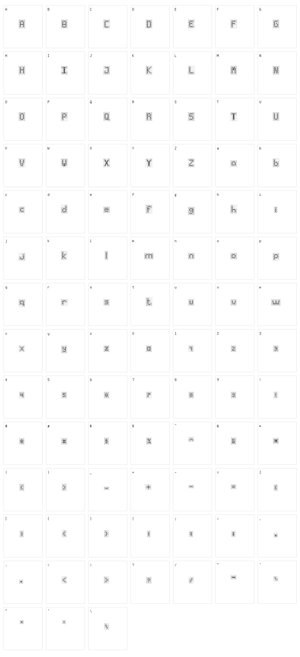 Dotgrid Character Set