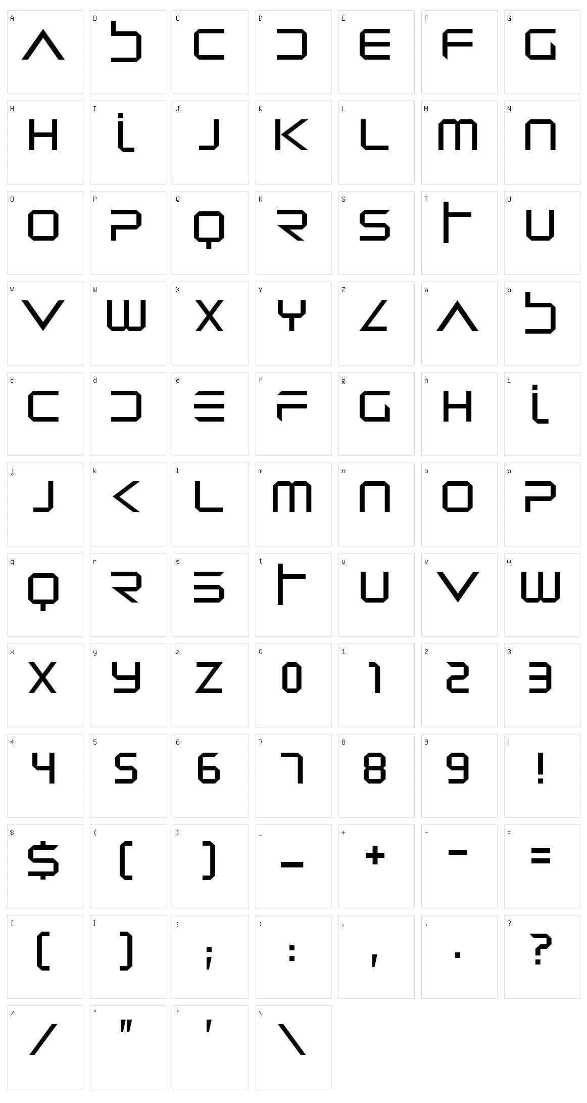 Dredwerkz Character Set