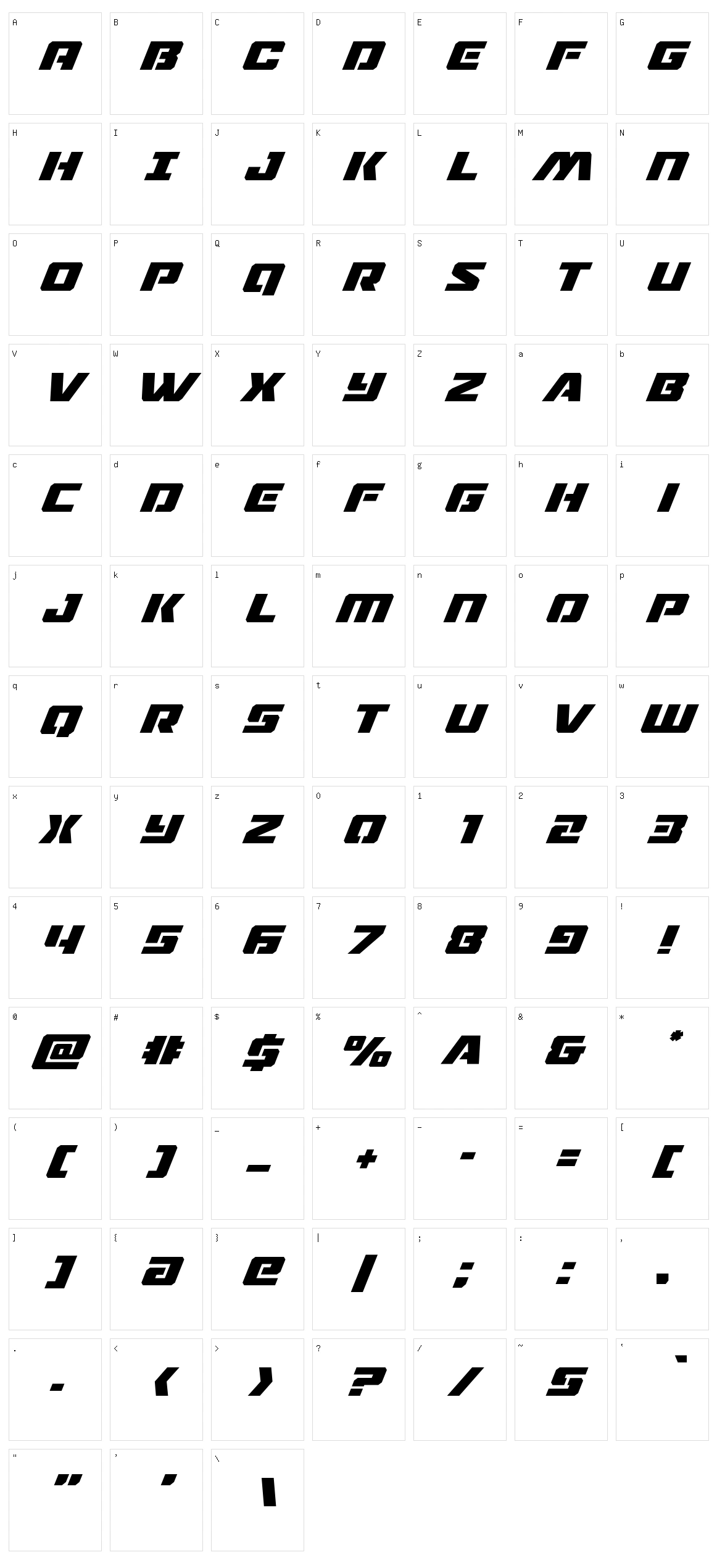 Drone Tracker Character Set