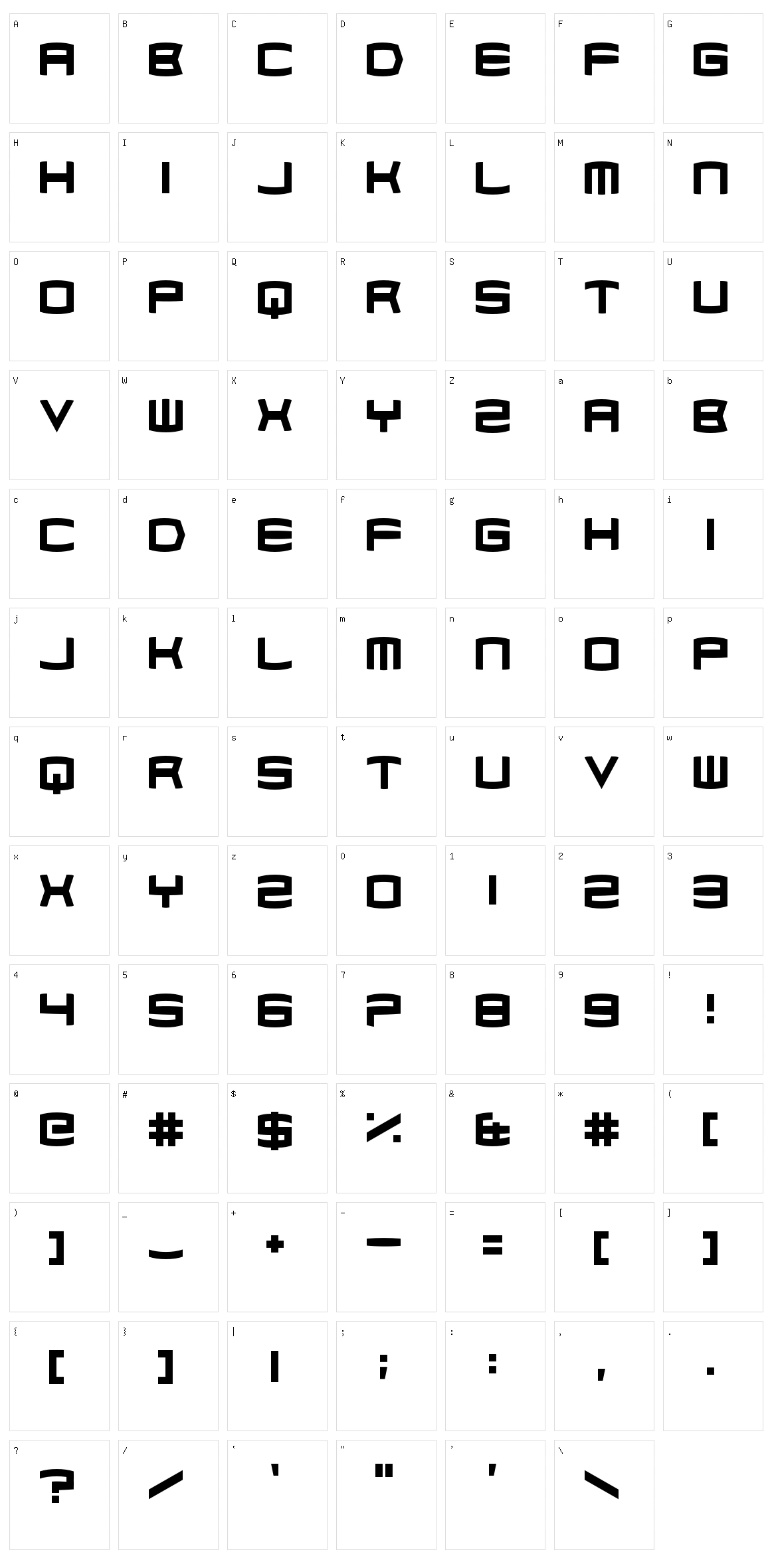 Dubstep Cadence Character Set