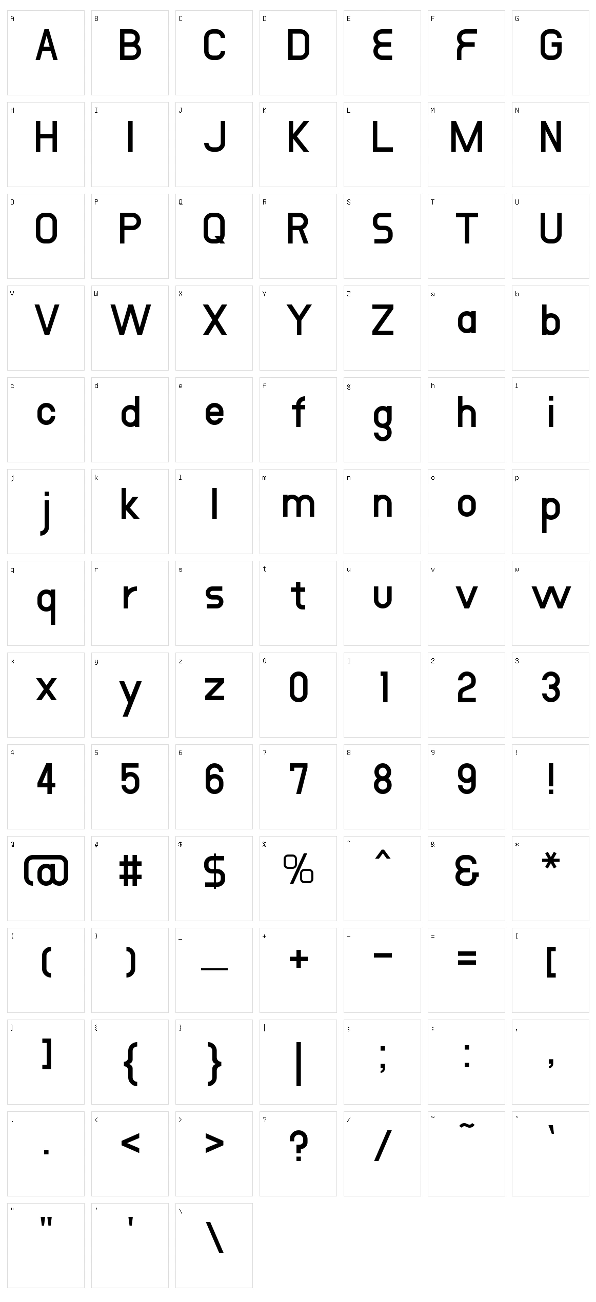 DustHome Character Set