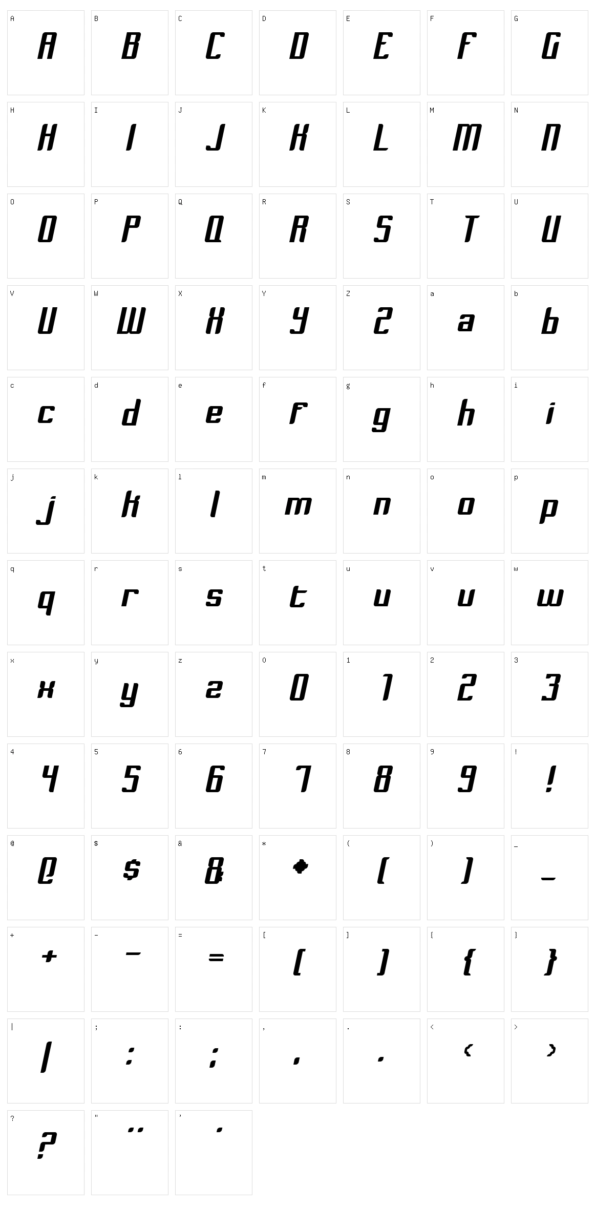 Dymeda Character Set