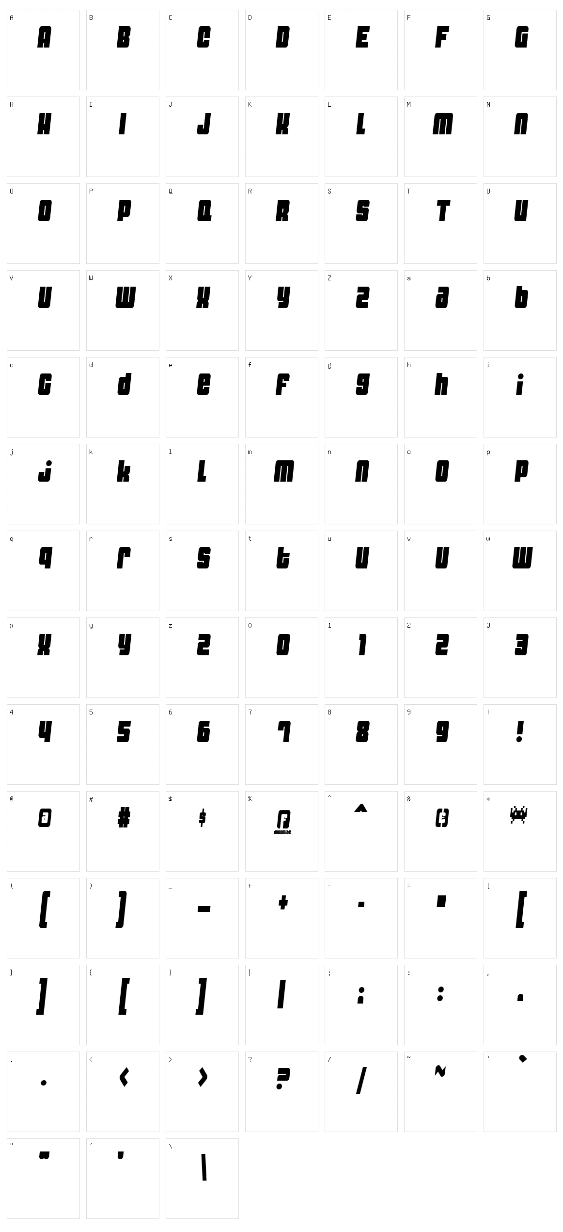 Dynomite Character Set