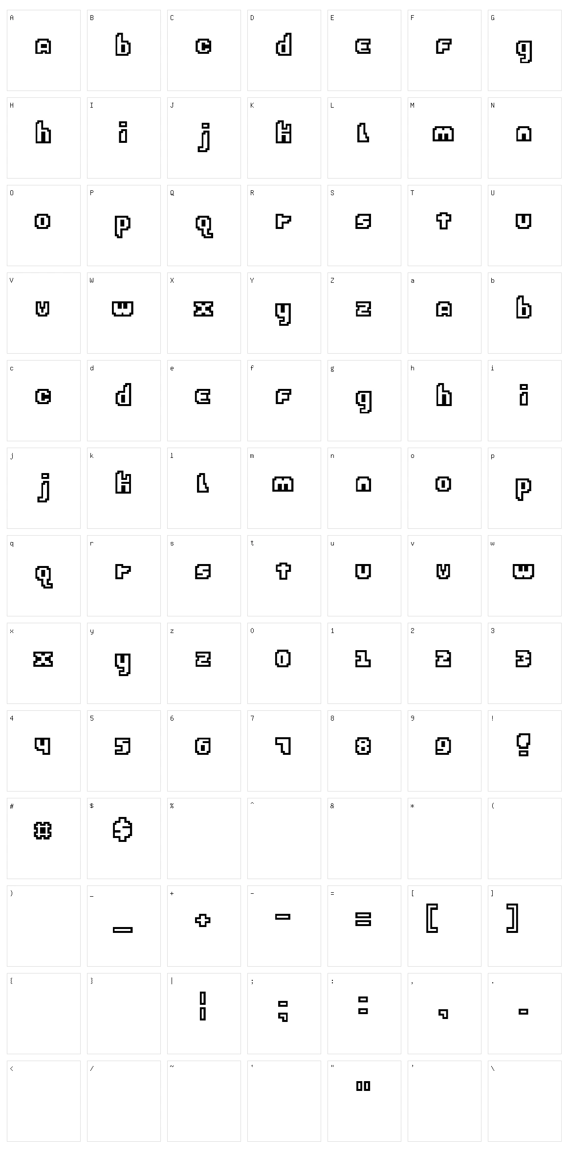 E-Brain 2.0 Character Set