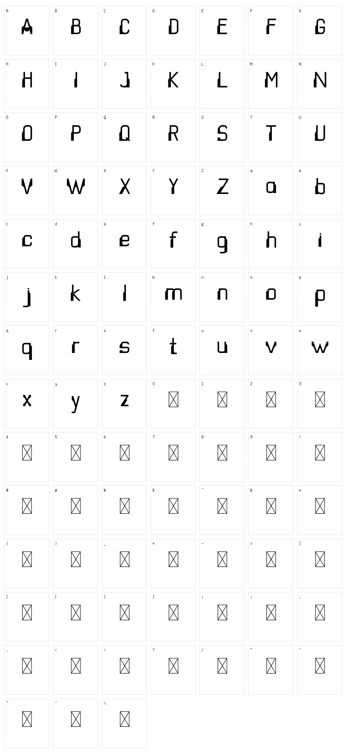 Ectron Character Set