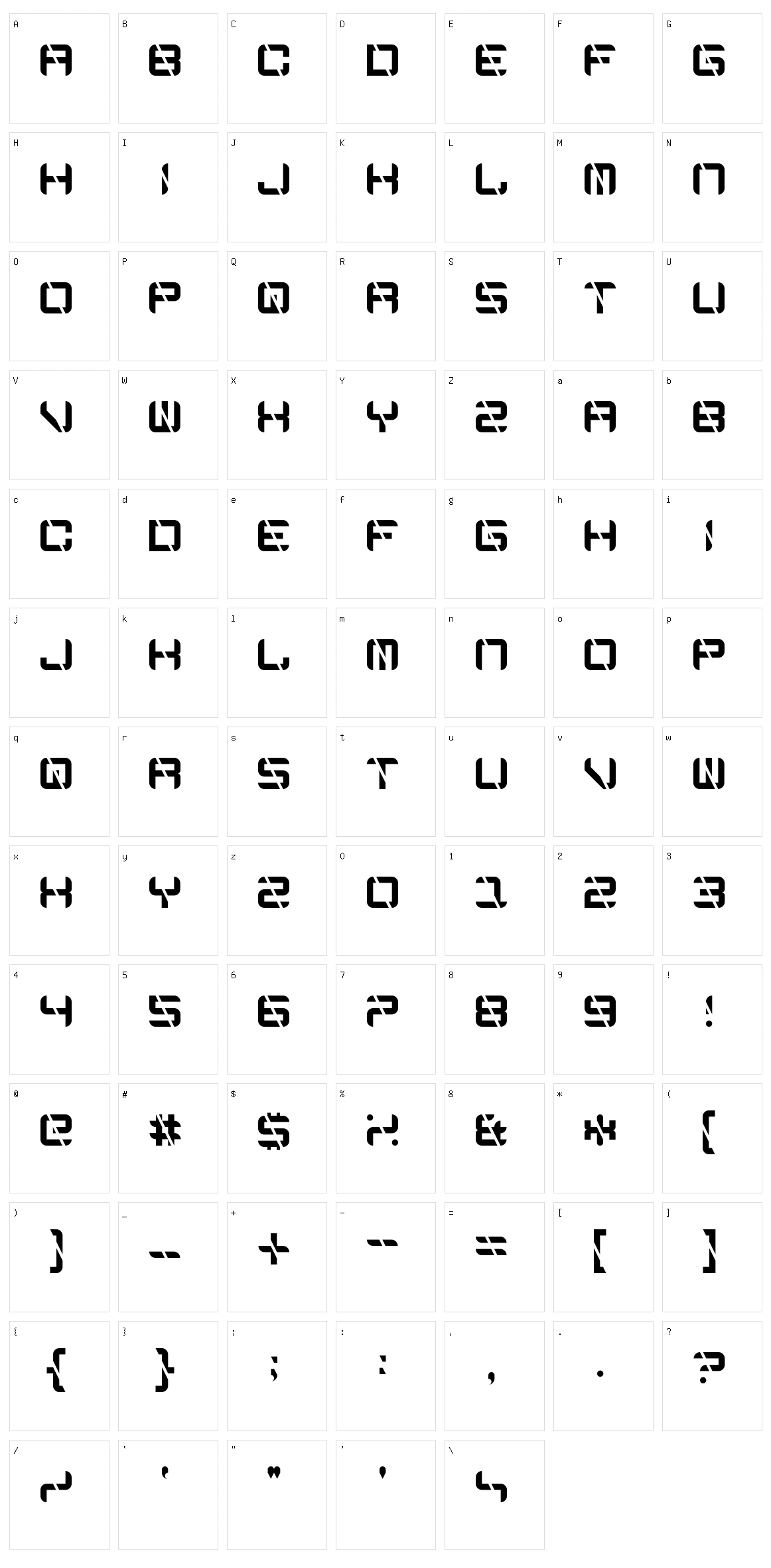 Edge Cutting Character Set