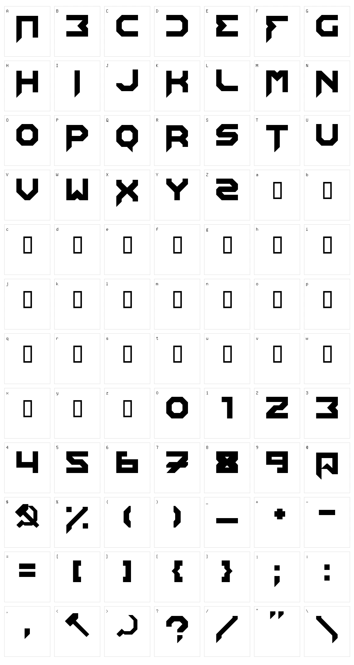 Edistys Character Set