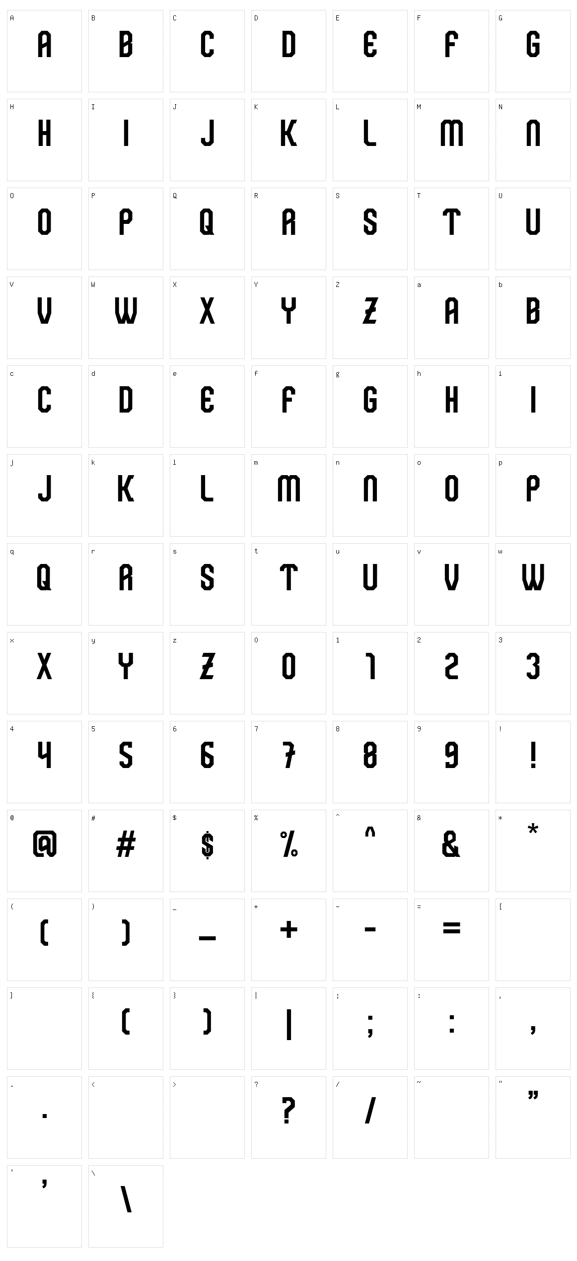 Elastico Character Set