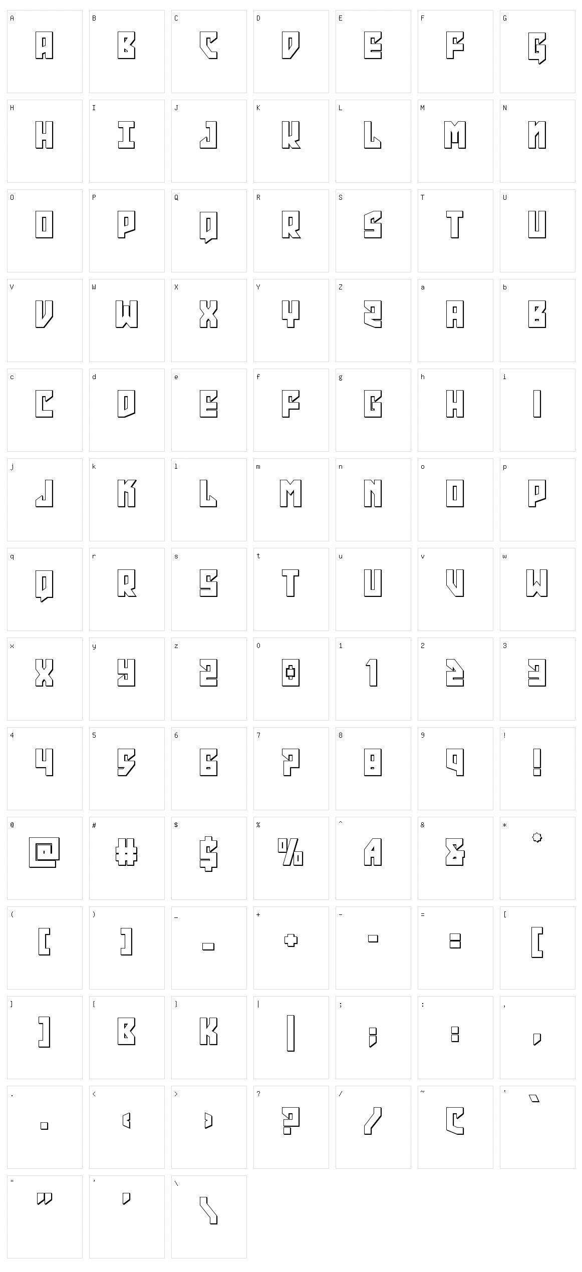 Emerald Beacon Character Set