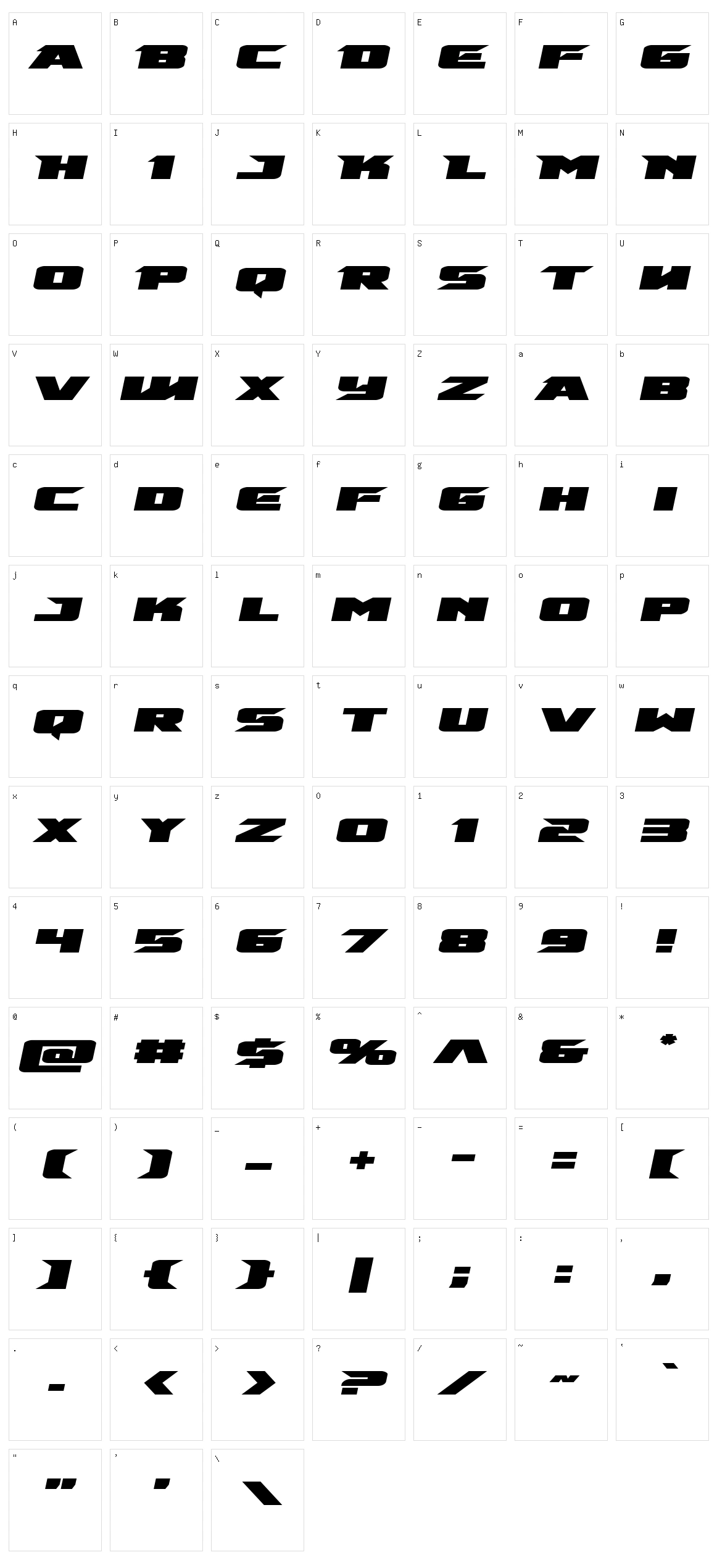 Emissary Character Set