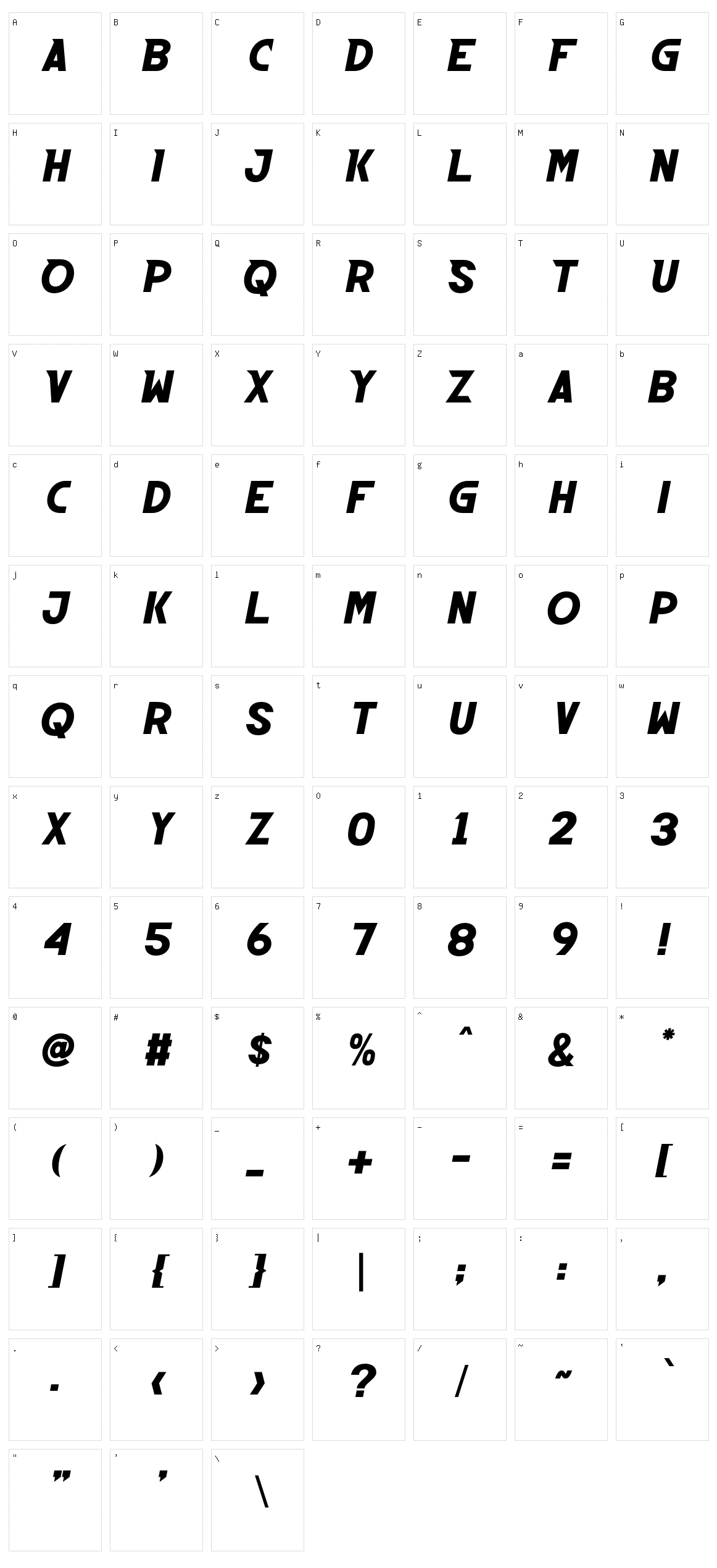 Emizen Character Set