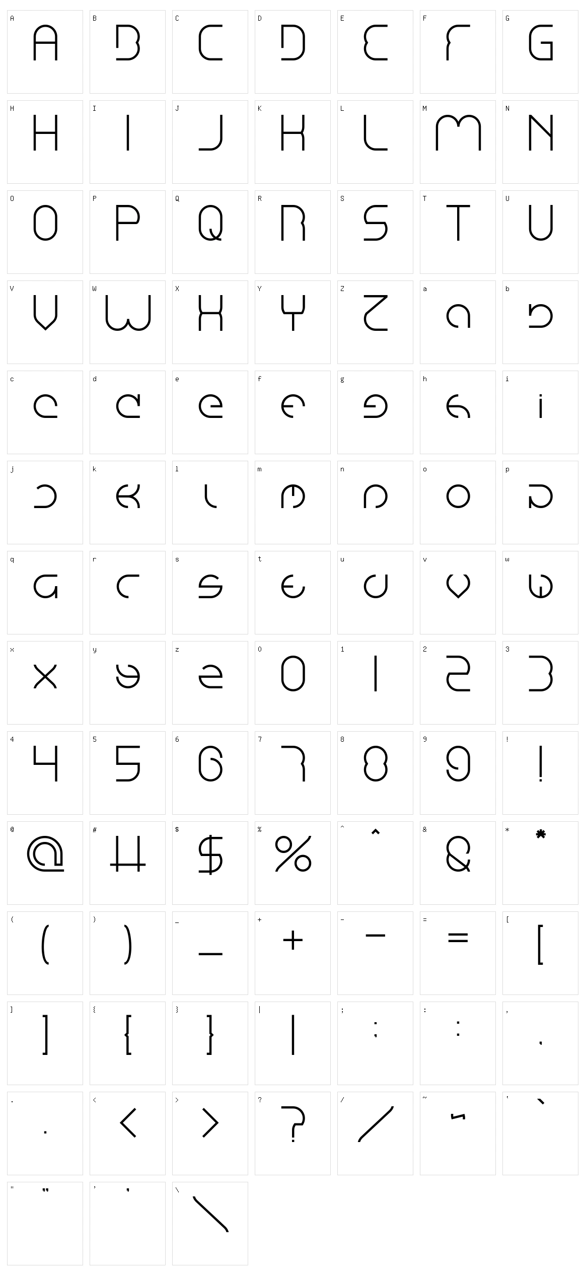 Emmilia Character Set