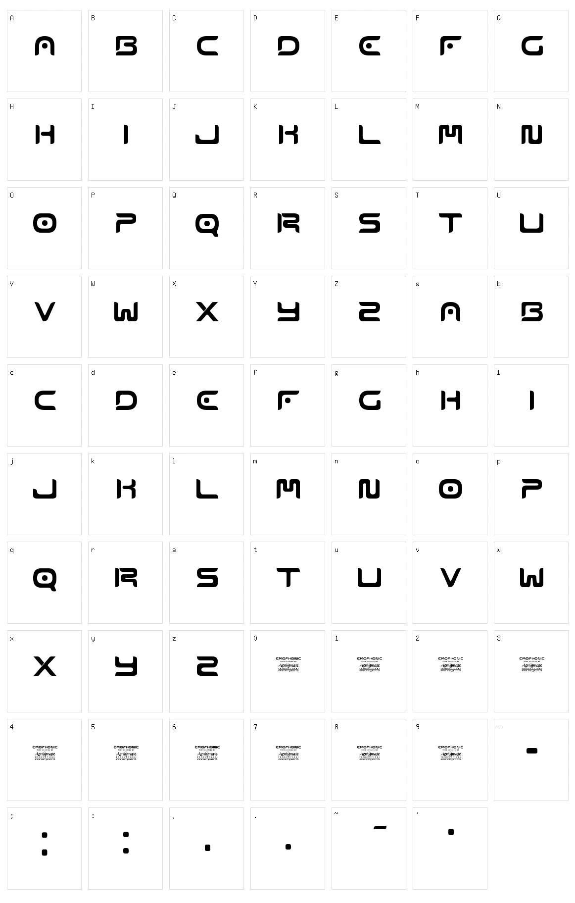 Emophonic Character Set