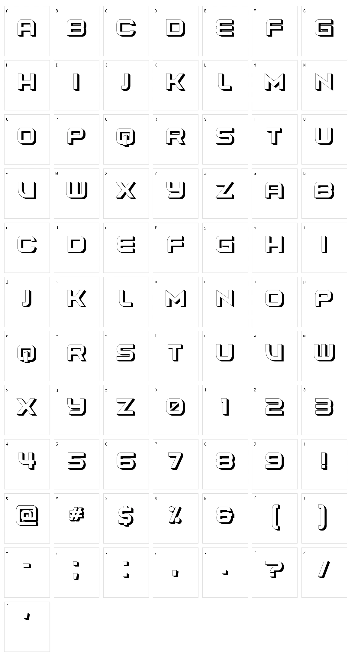 Energia Character Set