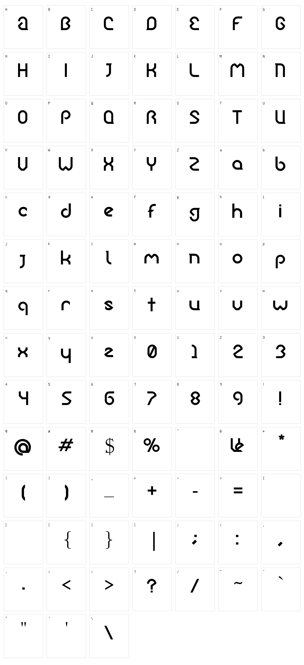 Ergono Character Set