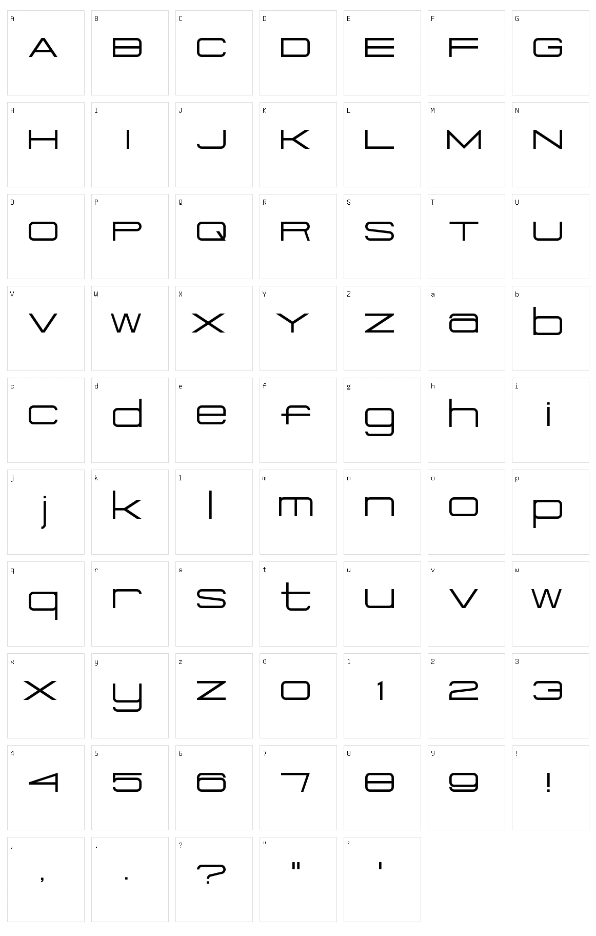 Eurosteal Character Set