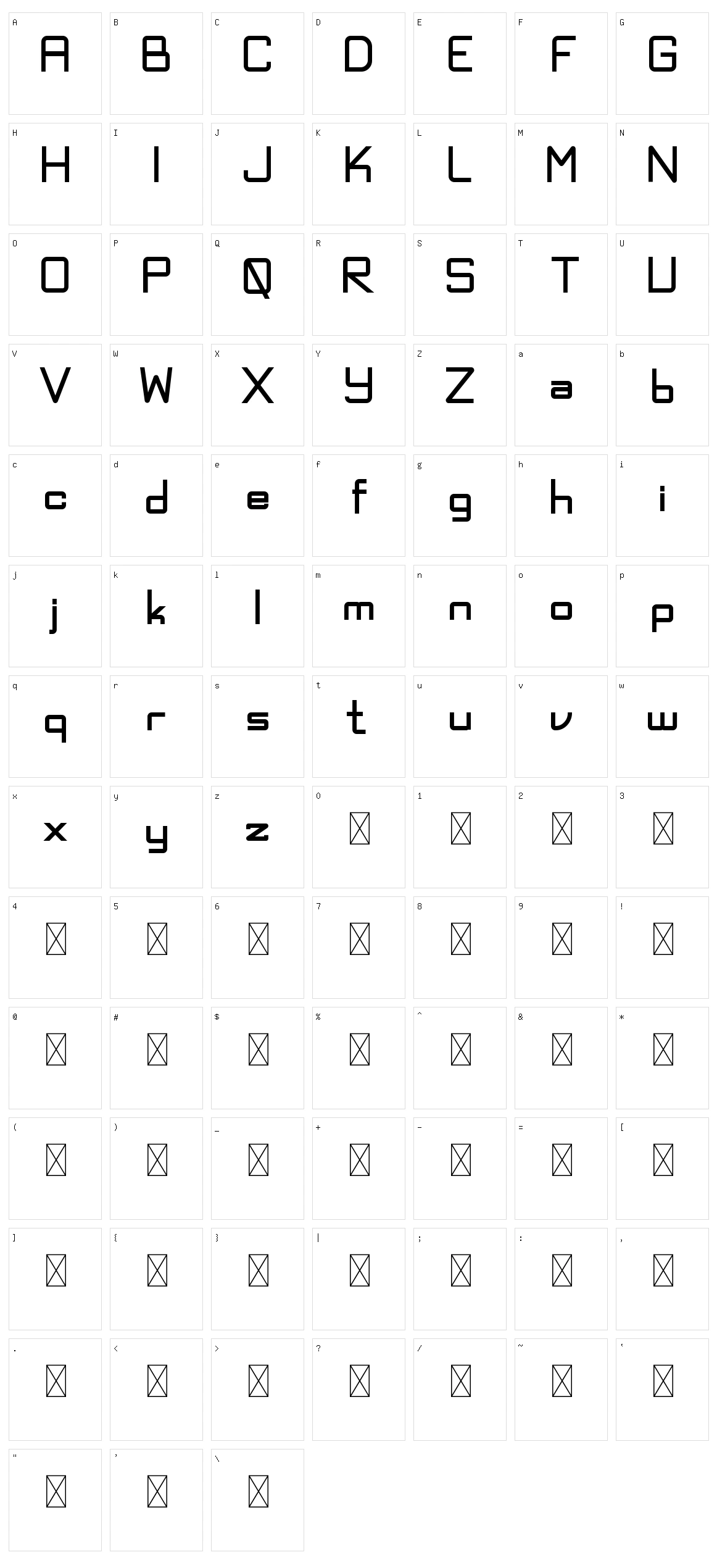 Exninja Character Set