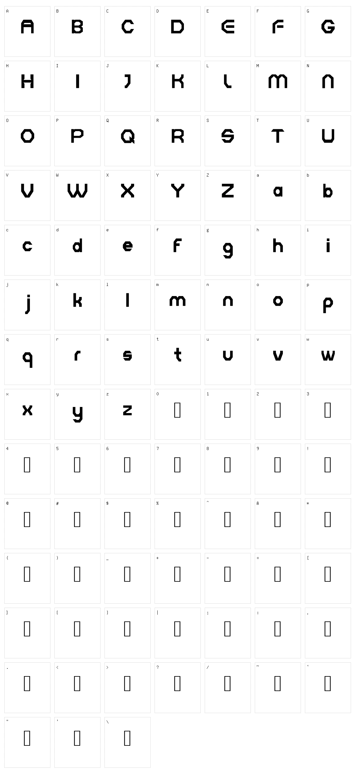 Exxa Game Character Set
