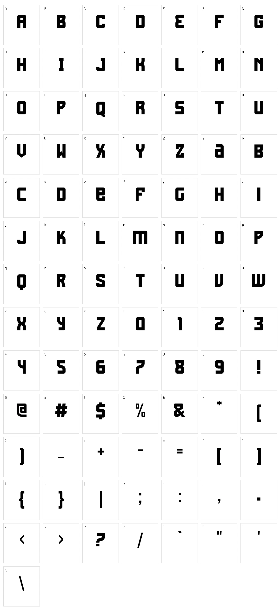 Fagrak Character Set