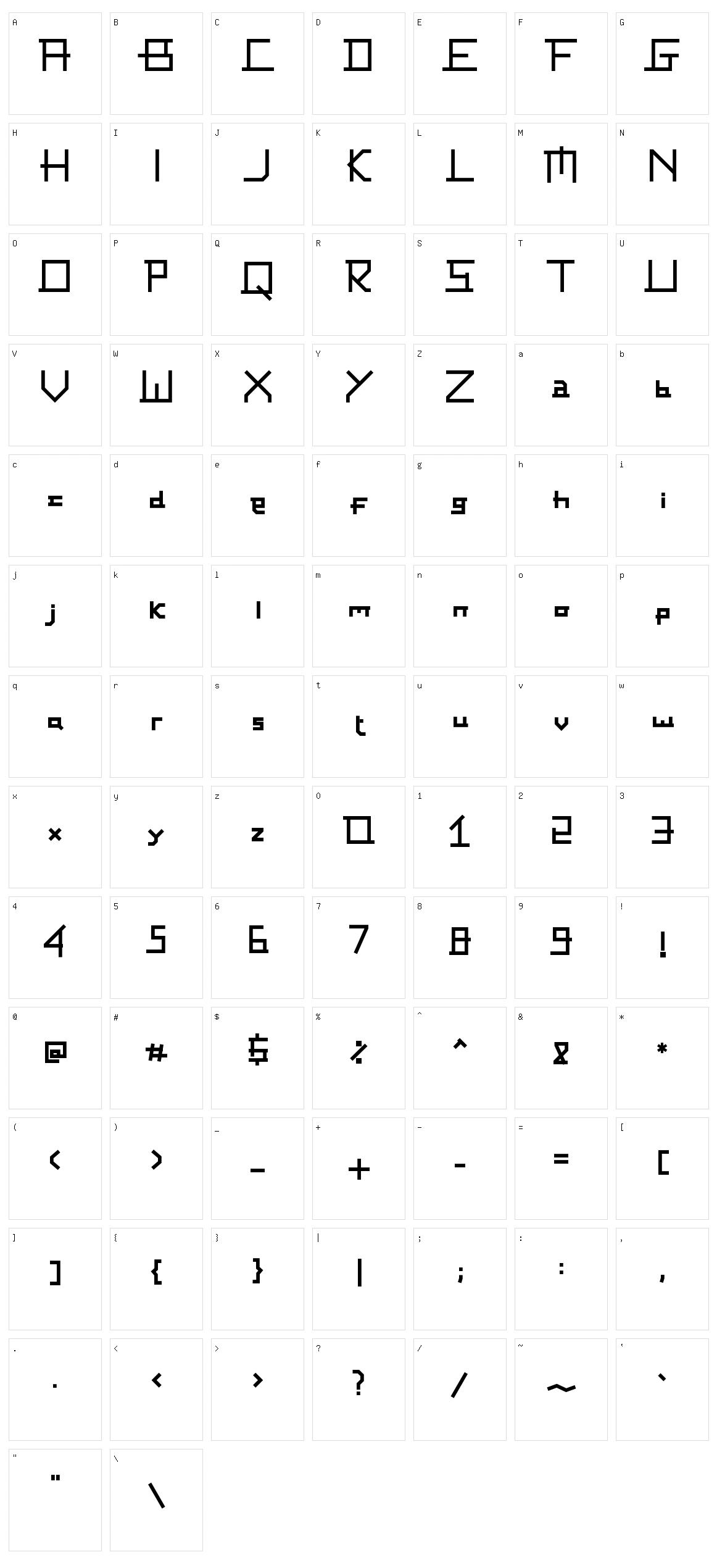 Fahreza Character Set