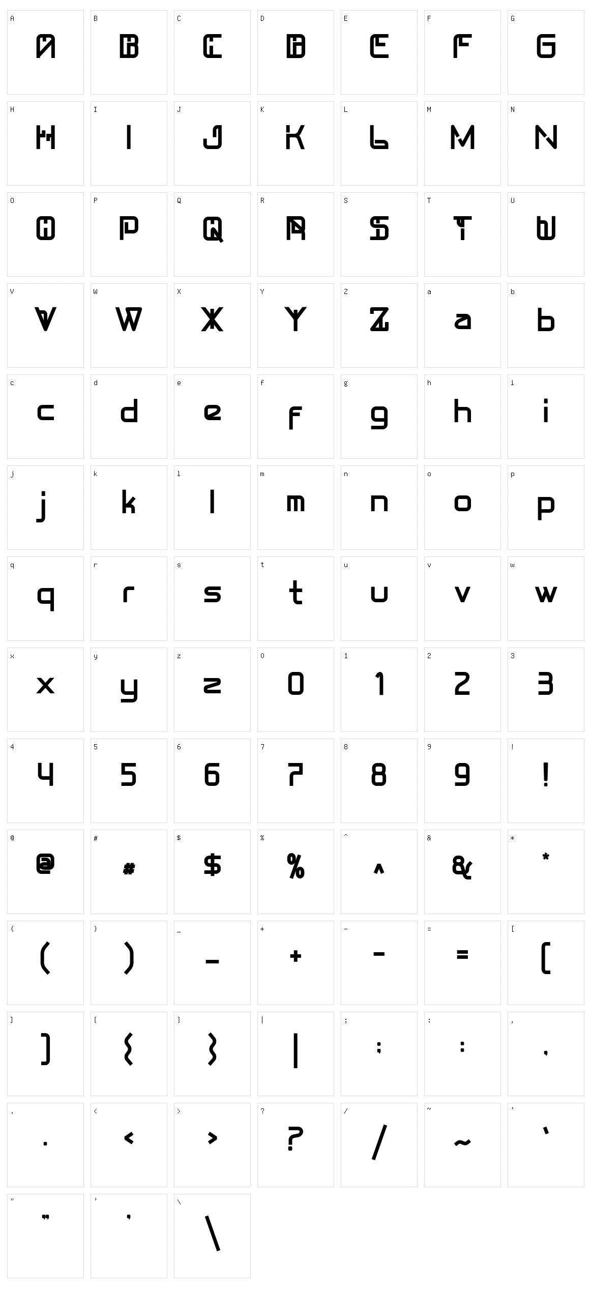 Fascal Character Set