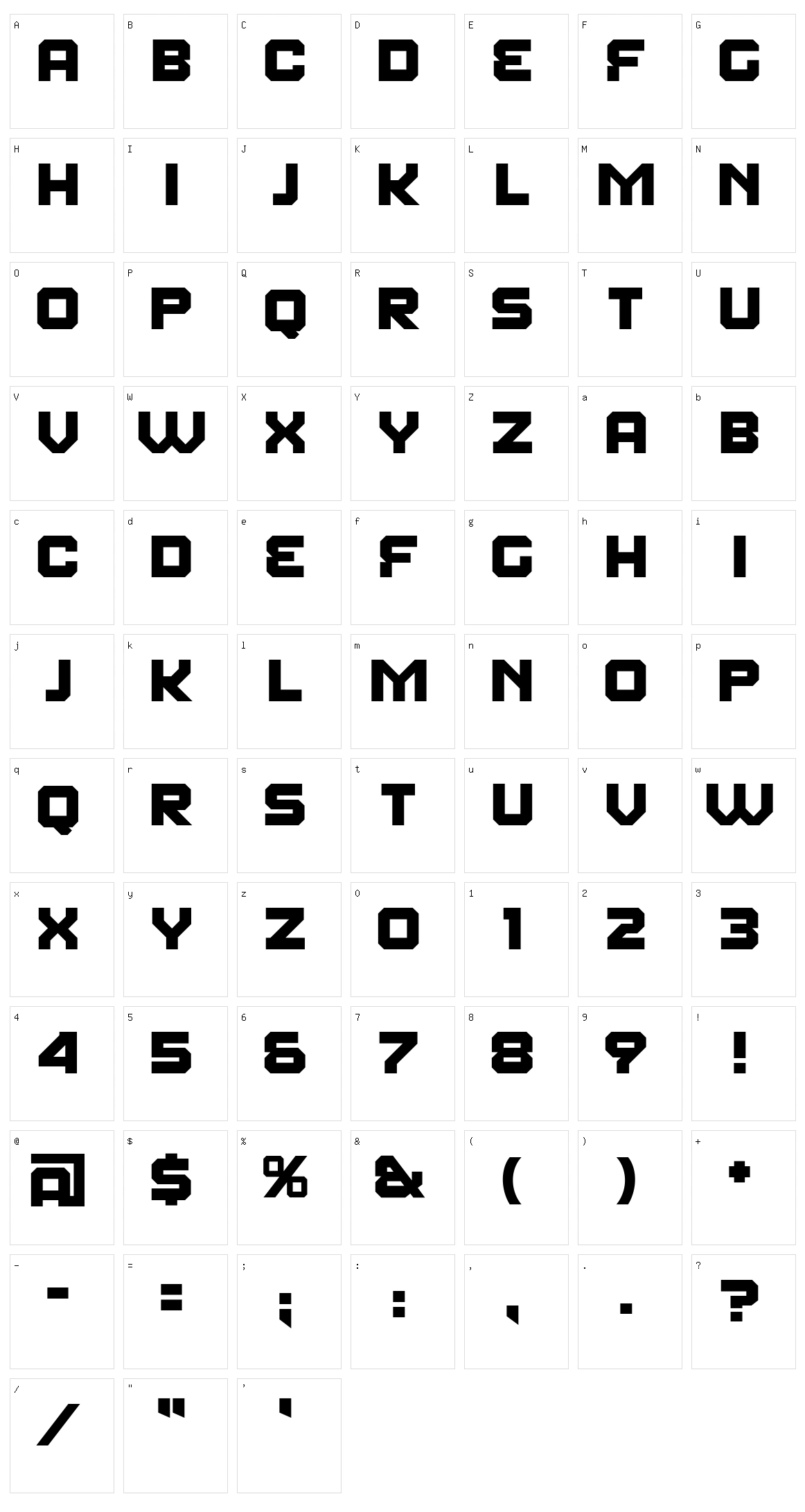 Fear Factor Character Set