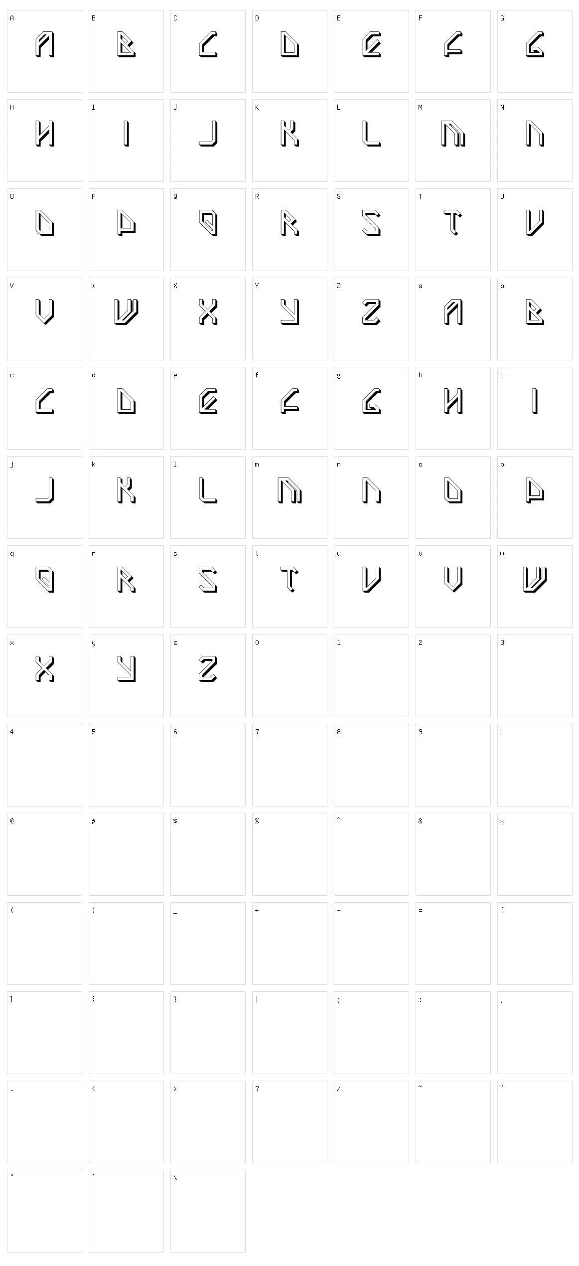 Fewell Character Set