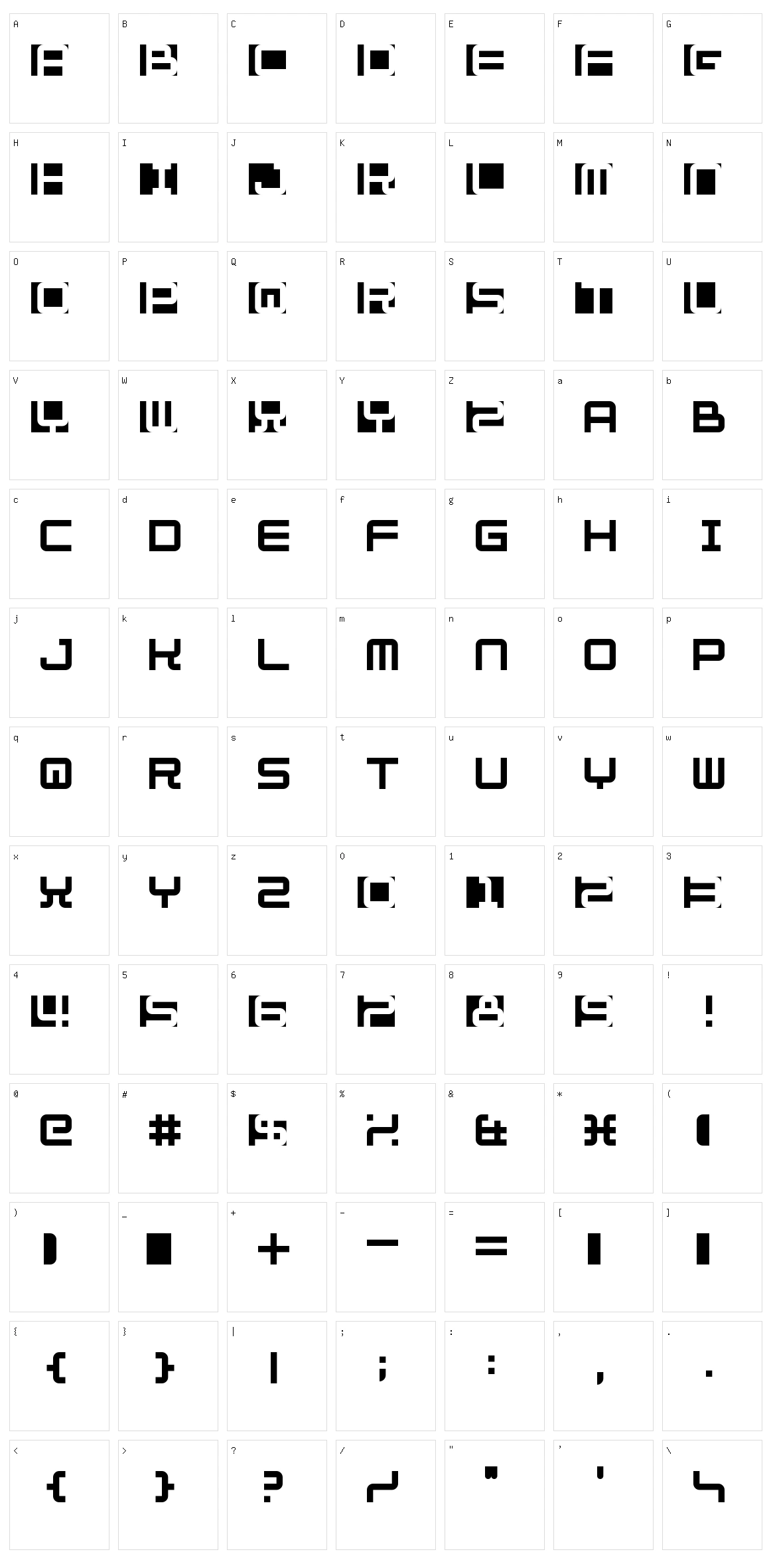 Fill In The Gaps Character Set