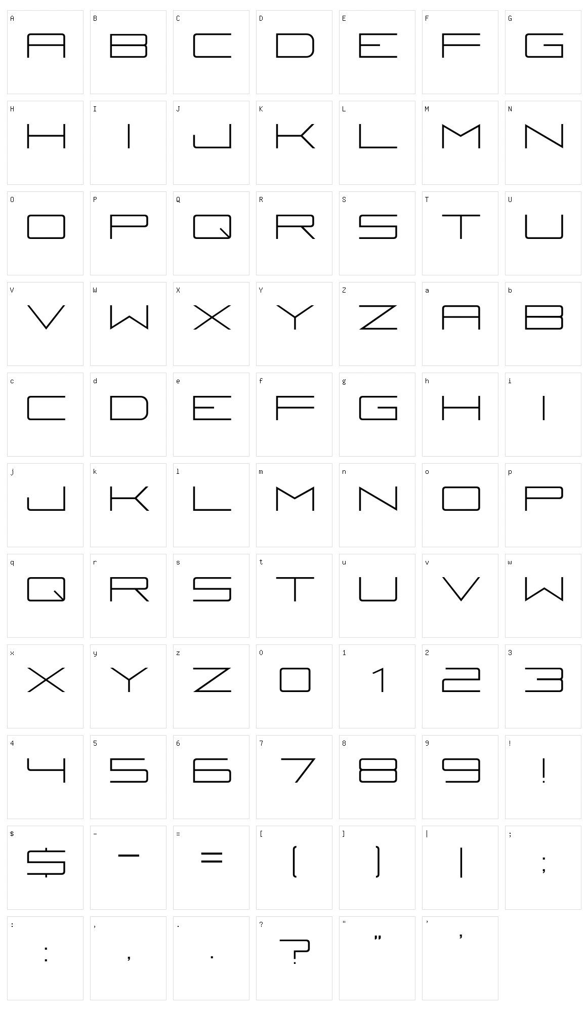 Fireye GF Character Set