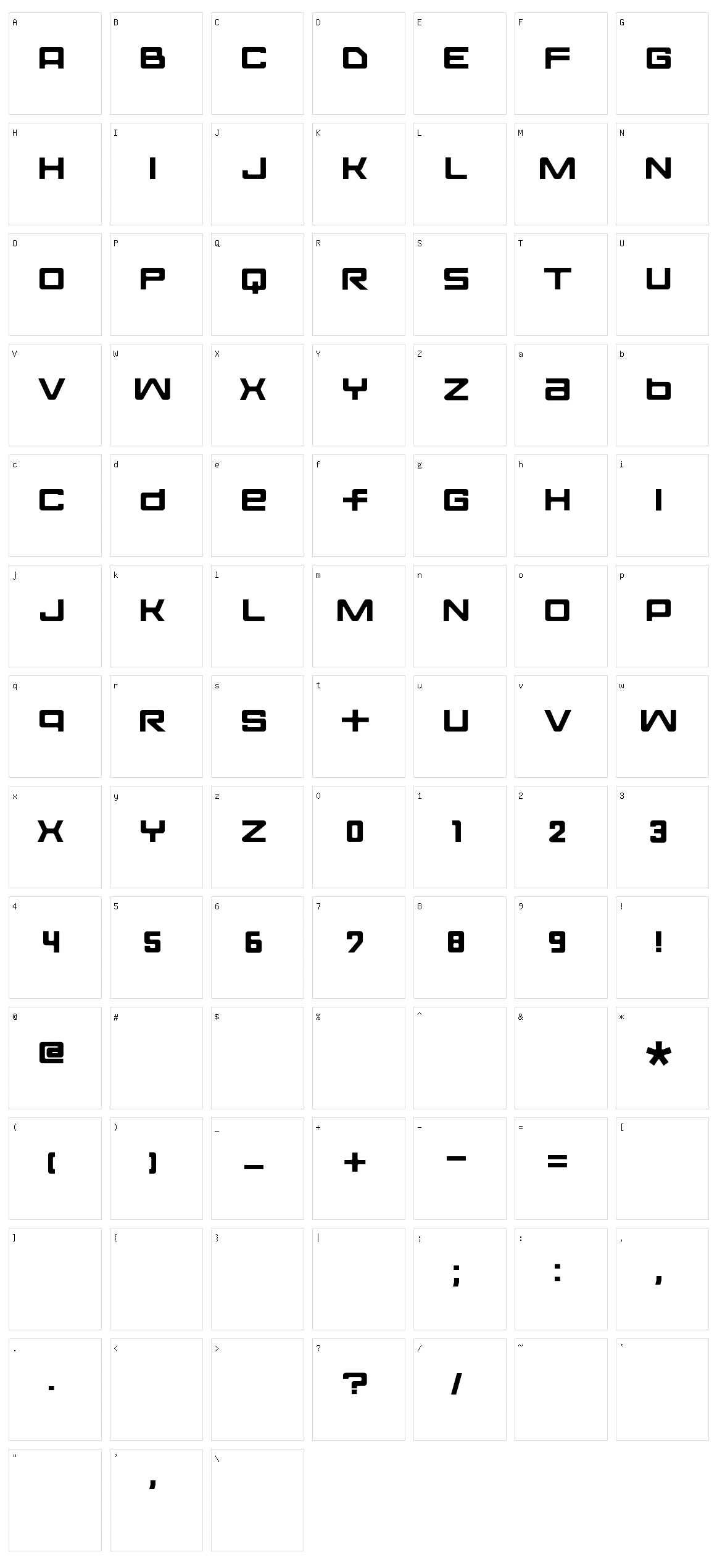 Fontopo Solid Character Set
