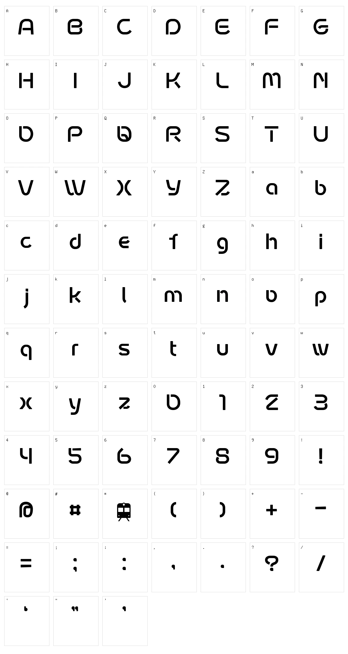 Fontopo Subway Character Set