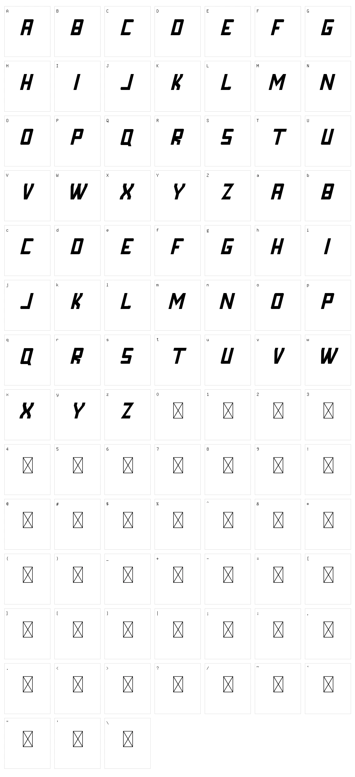 Fornever Character Set