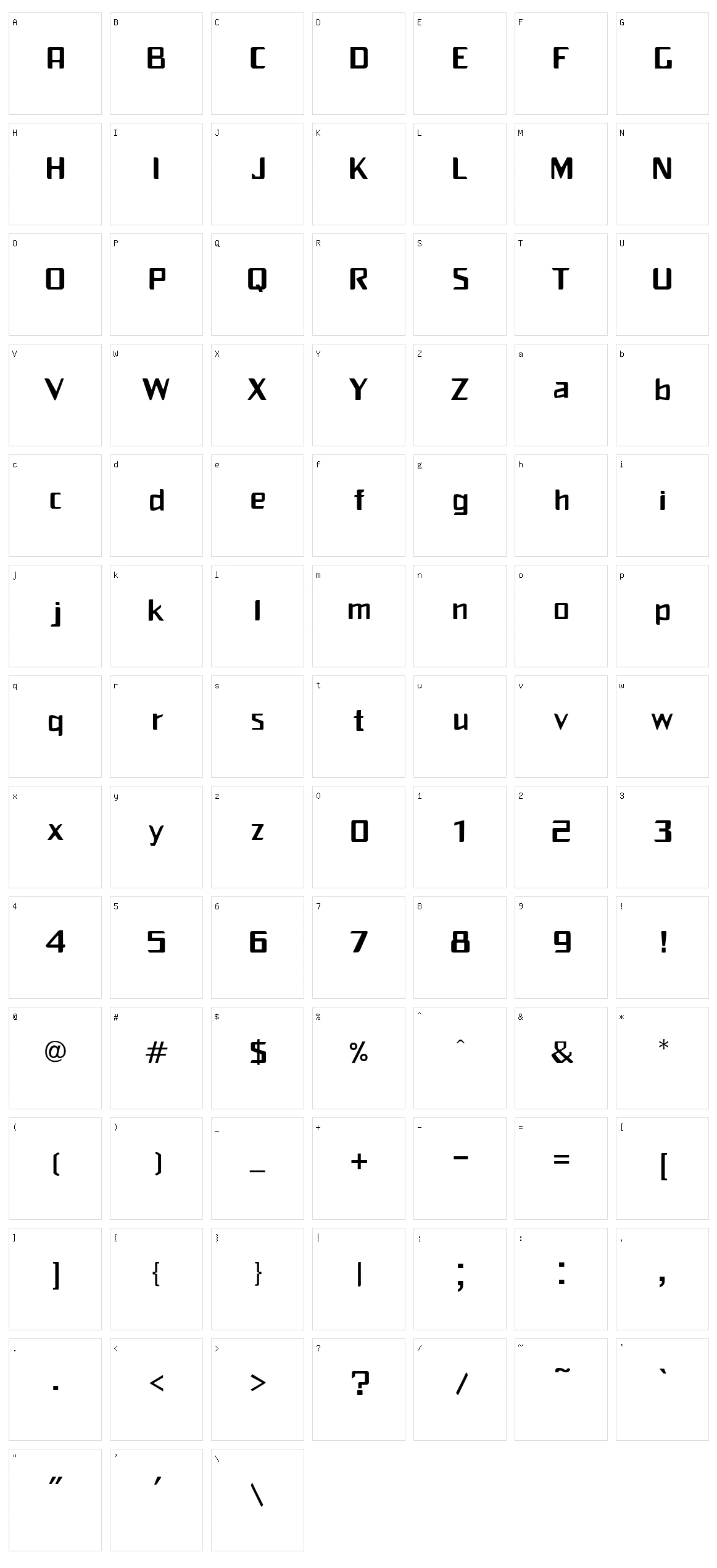 Franschi Character Set